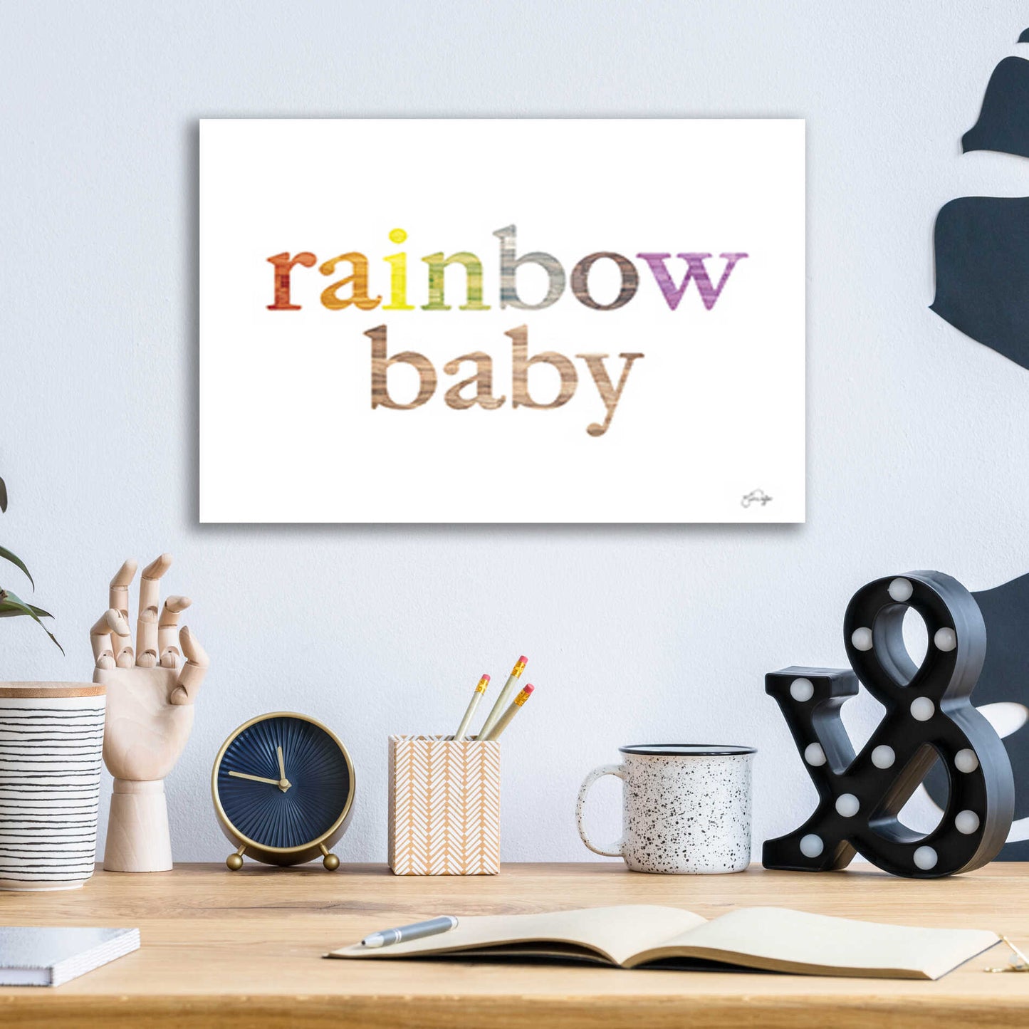 Epic Art 'Rainbow Baby' by Yass Naffas Designs, Acrylic Glass Wall Art,16x12