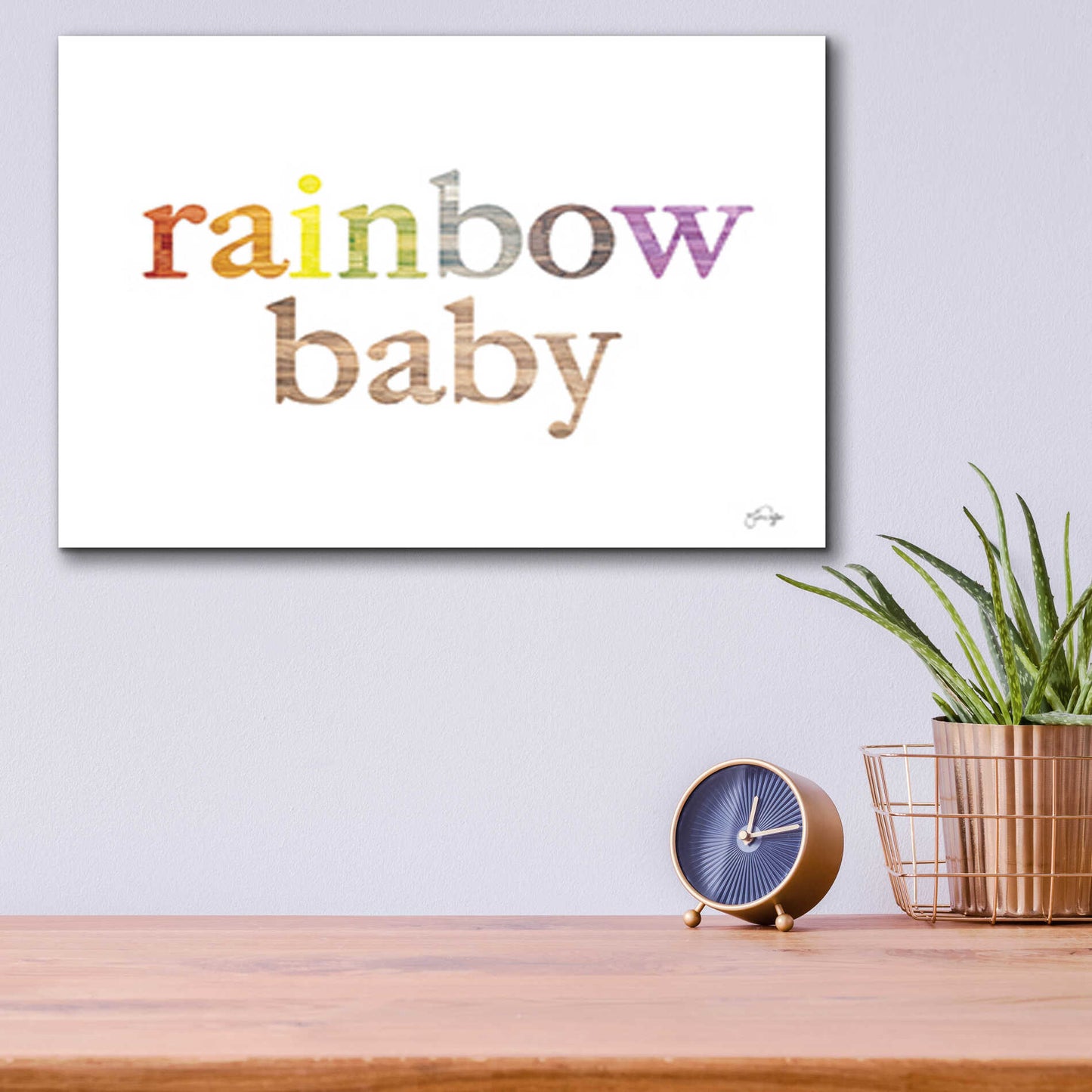 Epic Art 'Rainbow Baby' by Yass Naffas Designs, Acrylic Glass Wall Art,16x12