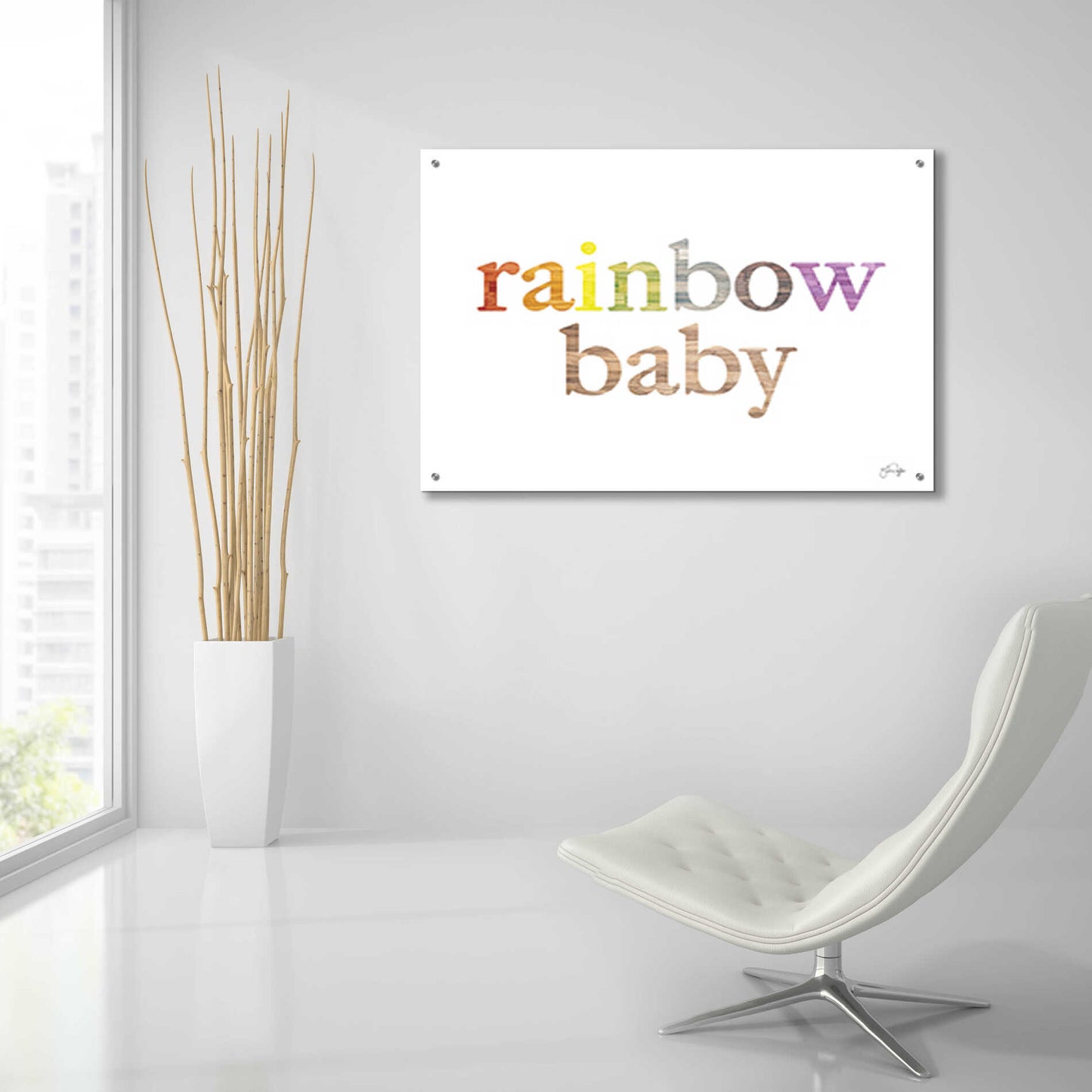 Epic Art 'Rainbow Baby' by Yass Naffas Designs, Acrylic Glass Wall Art,36x24