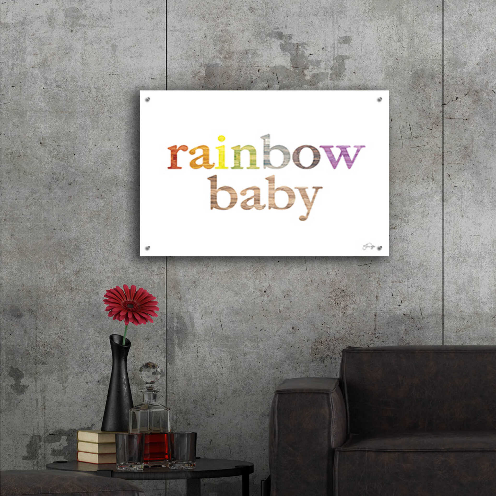 Epic Art 'Rainbow Baby' by Yass Naffas Designs, Acrylic Glass Wall Art,36x24