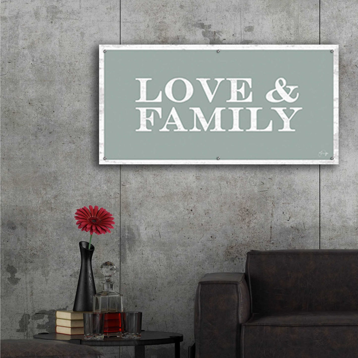 Epic Art 'Love and Family' by Yass Naffas Designs, Acrylic Glass Wall Art,48x24