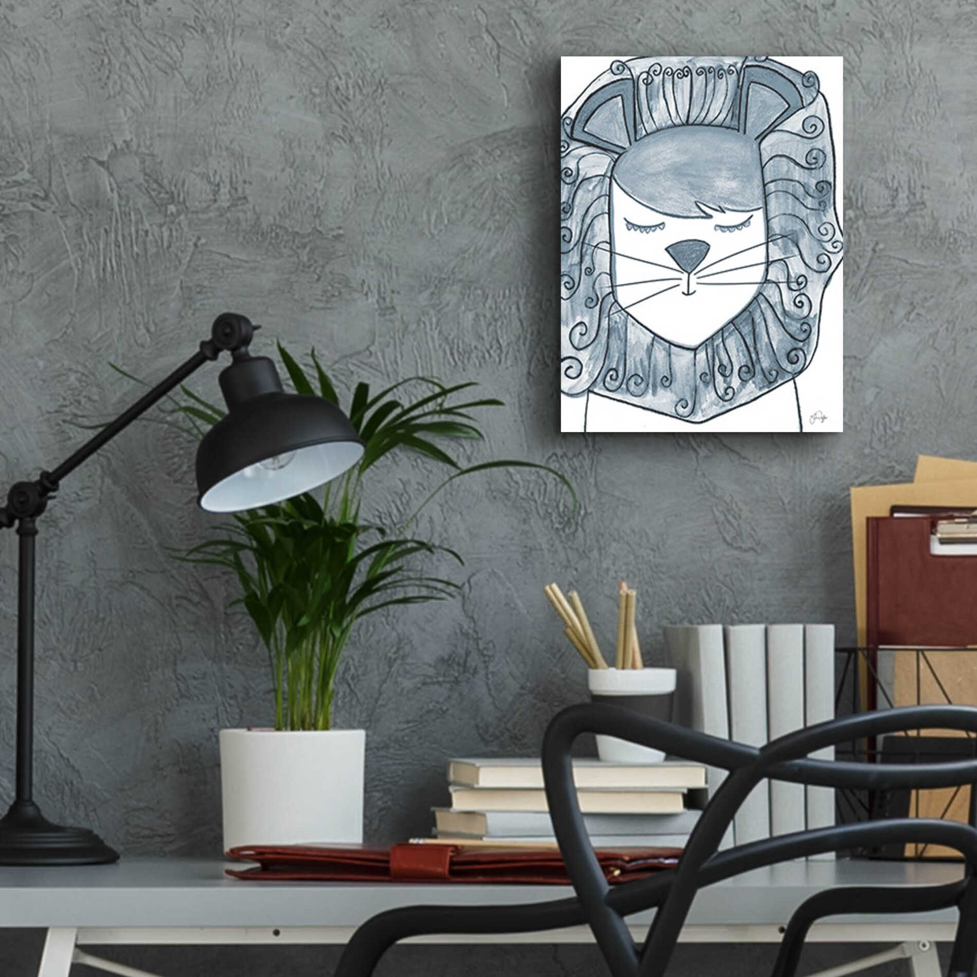 Epic Art 'Whimsical Baby Lion' by Yass Naffas Designs, Acrylic Glass Wall Art,12x16