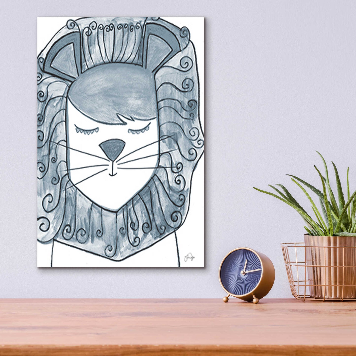 Epic Art 'Whimsical Baby Lion' by Yass Naffas Designs, Acrylic Glass Wall Art,12x16