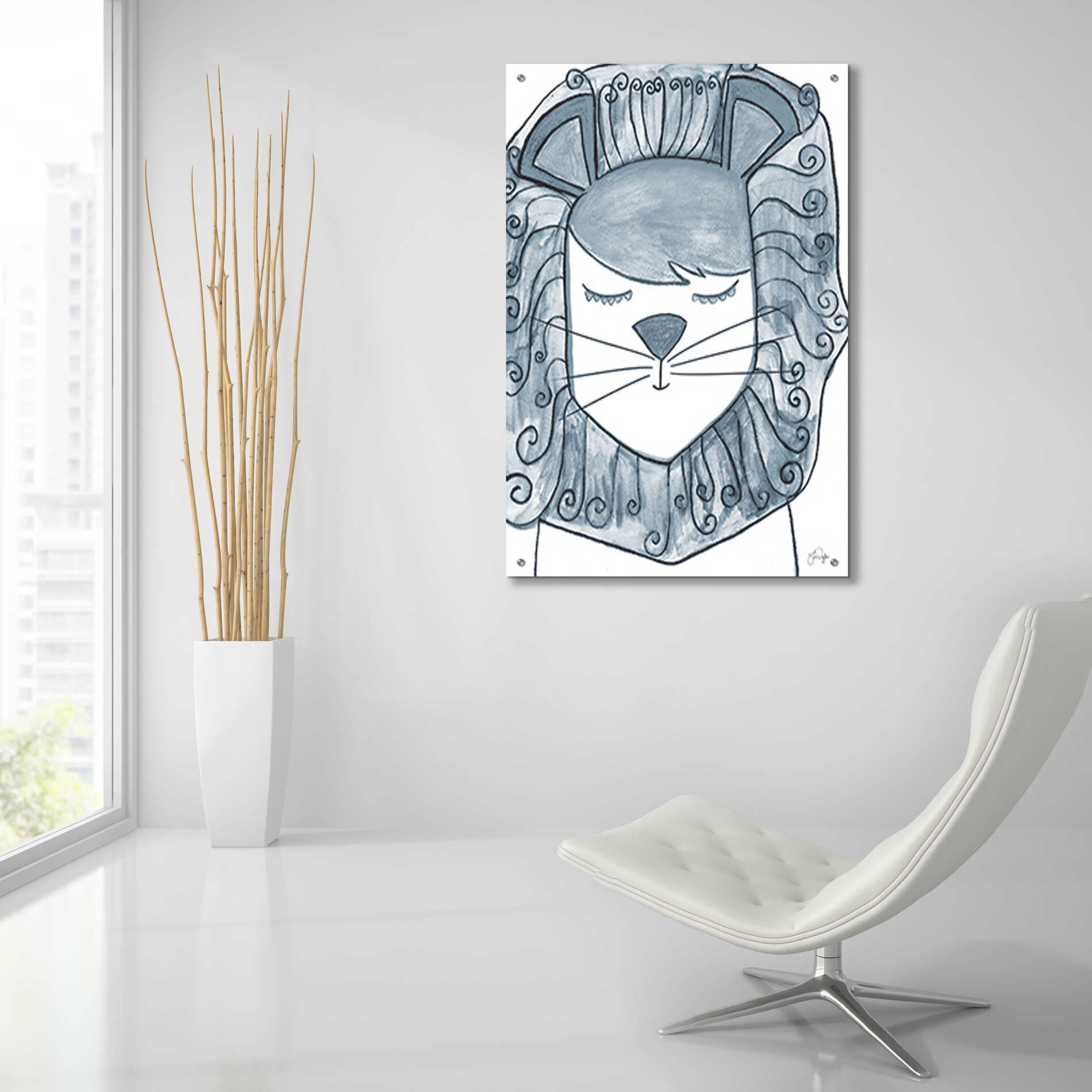 Epic Art 'Whimsical Baby Lion' by Yass Naffas Designs, Acrylic Glass Wall Art,24x36