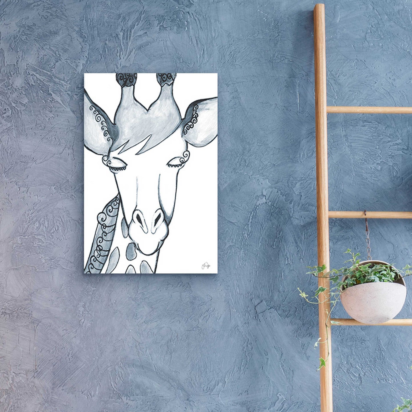 Epic Art 'Whimsical Baby Giraffe' by Yass Naffas Designs, Acrylic Glass Wall Art,16x24