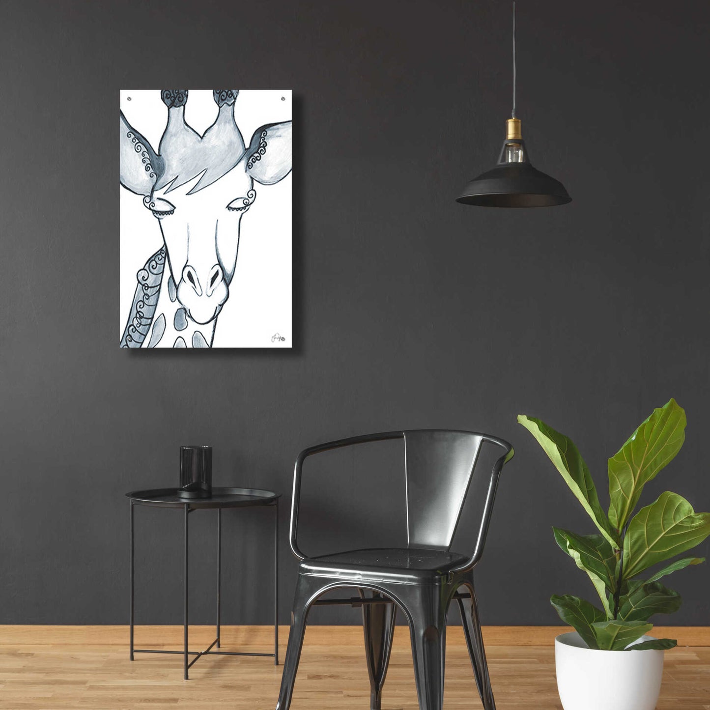 Epic Art 'Whimsical Baby Giraffe' by Yass Naffas Designs, Acrylic Glass Wall Art,24x36