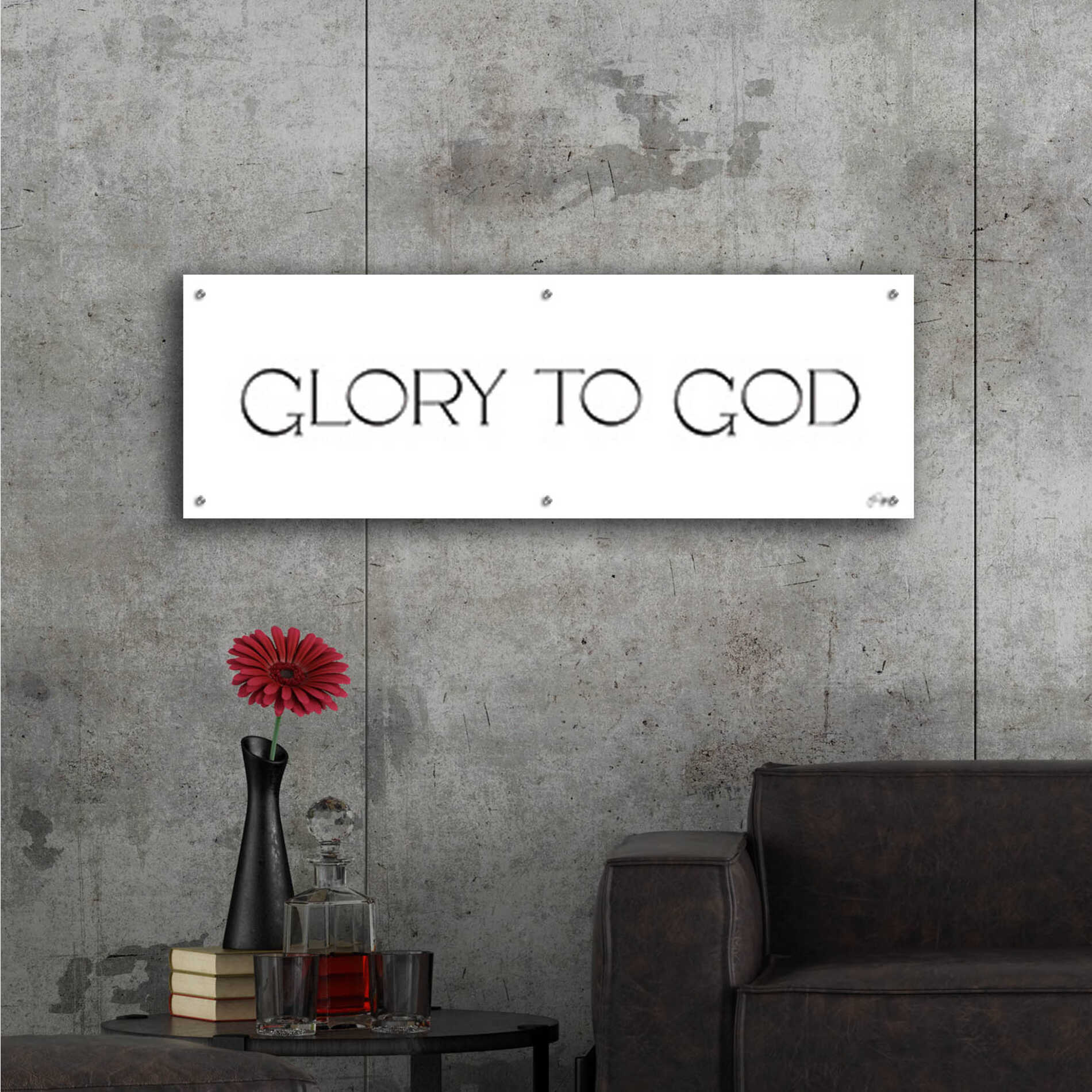 Epic Art 'Glory to God' by Yass Naffas Designs, Acrylic Glass Wall Art,48x16