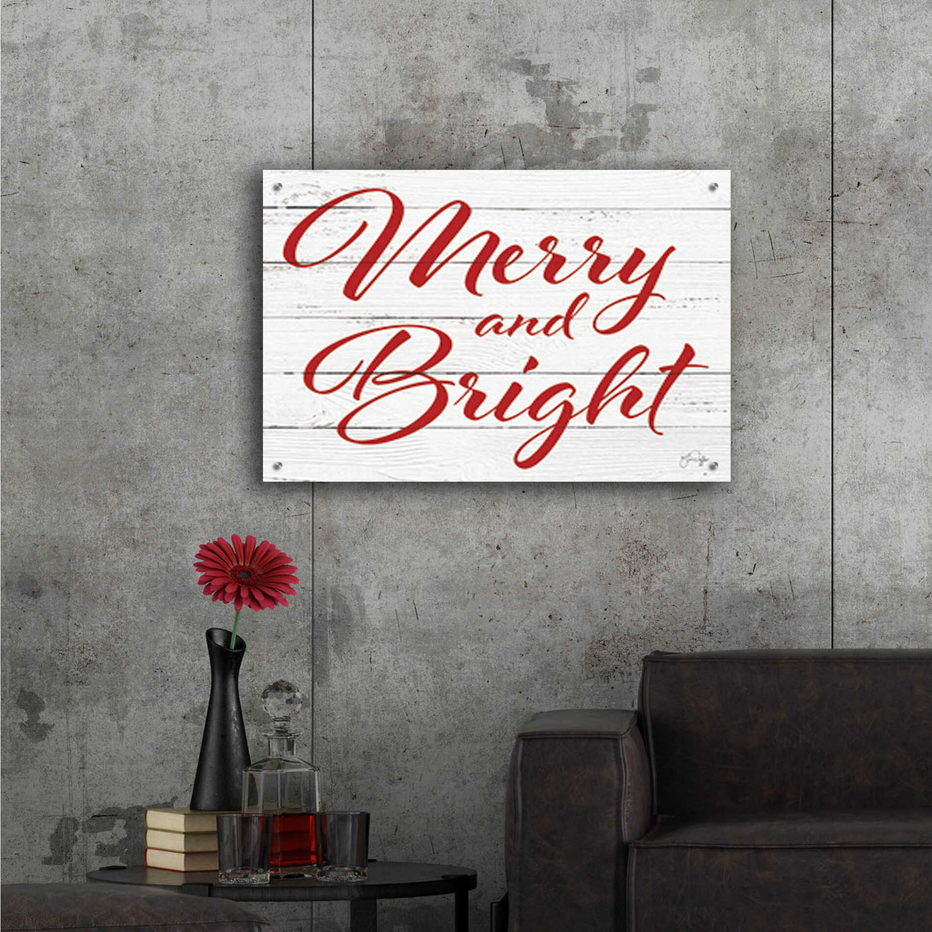 Epic Art 'Merry and Bright' by Yass Naffas Designs, Acrylic Glass Wall Art,36x24