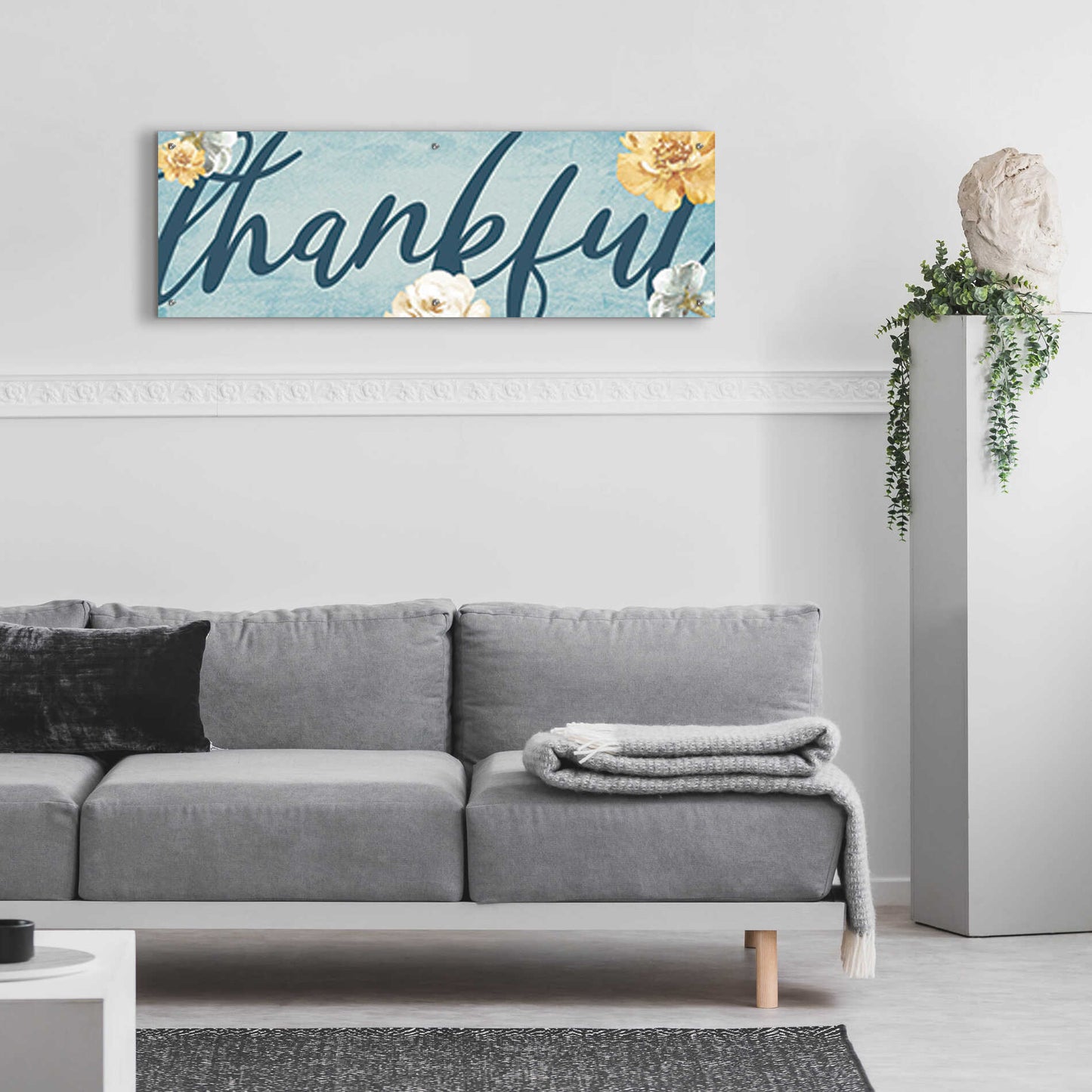 Epic Art 'Thankful' by Yass Naffas Designs, Acrylic Glass Wall Art,48x16