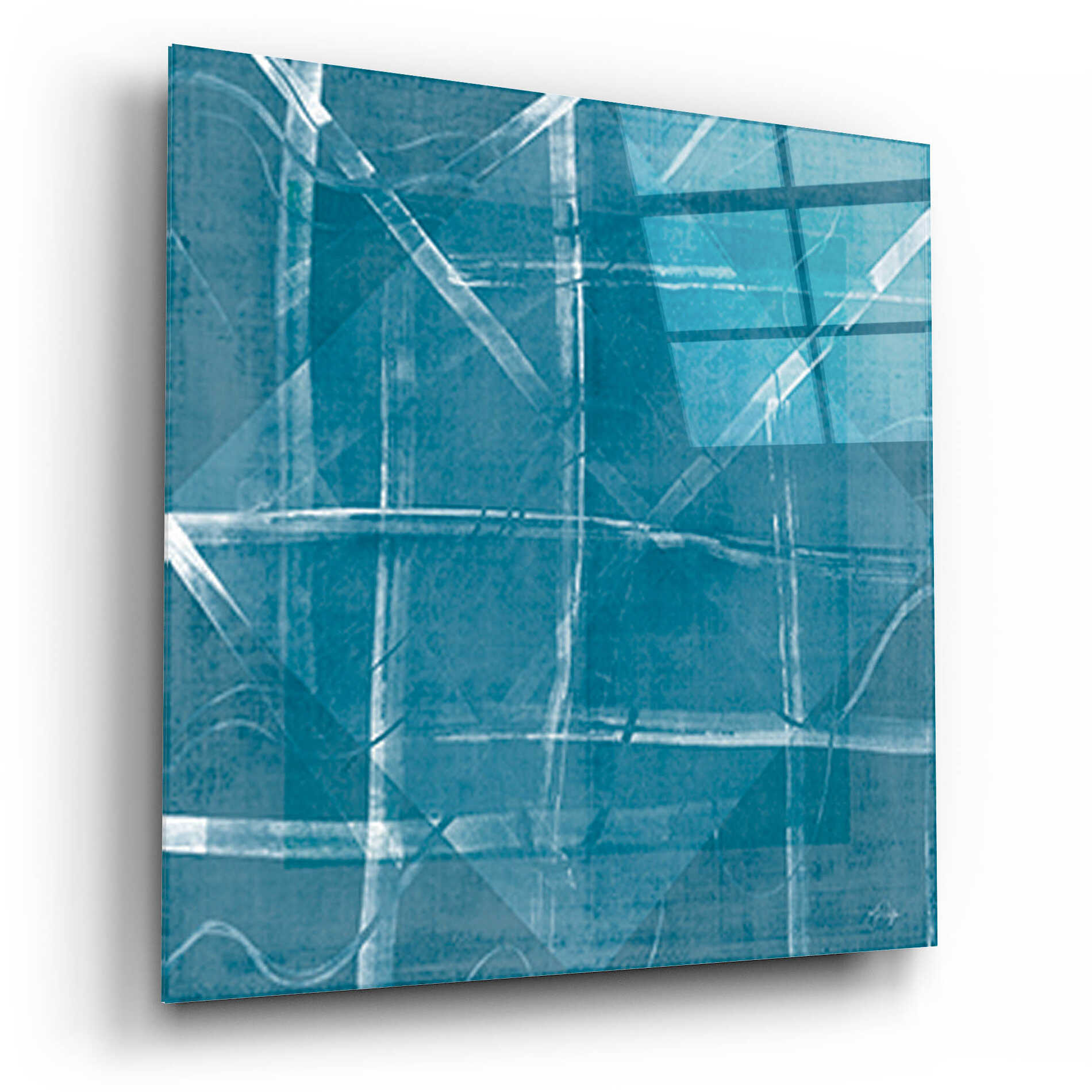 Epic Art 'Blue Diamonds' by Yass Naffas Designs, Acrylic Glass Wall Art,12x12