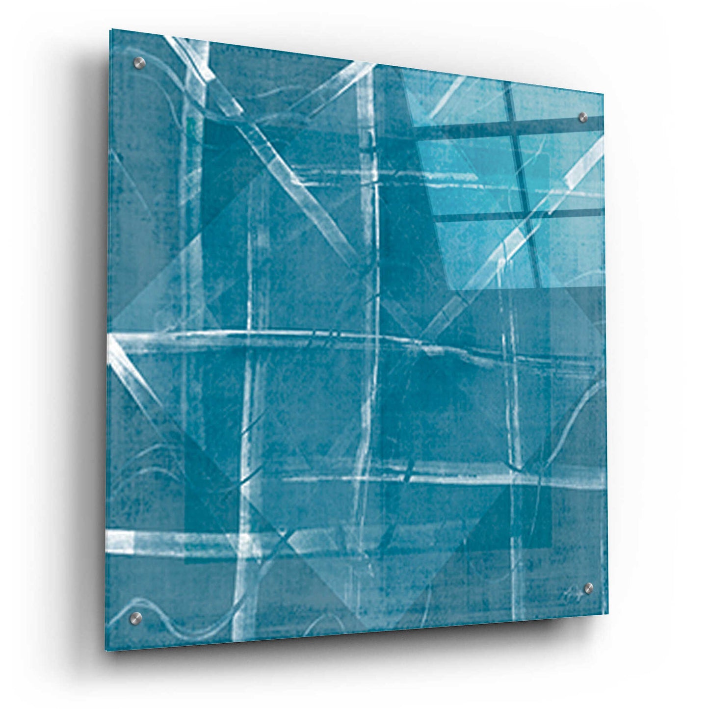 Epic Art 'Blue Diamonds' by Yass Naffas Designs, Acrylic Glass Wall Art,24x24