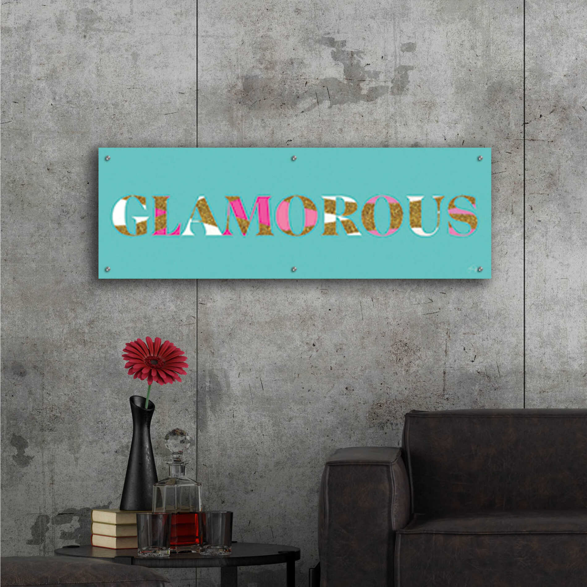 Epic Art 'Glamourous' by Yass Naffas Designs, Acrylic Glass Wall Art,48x16