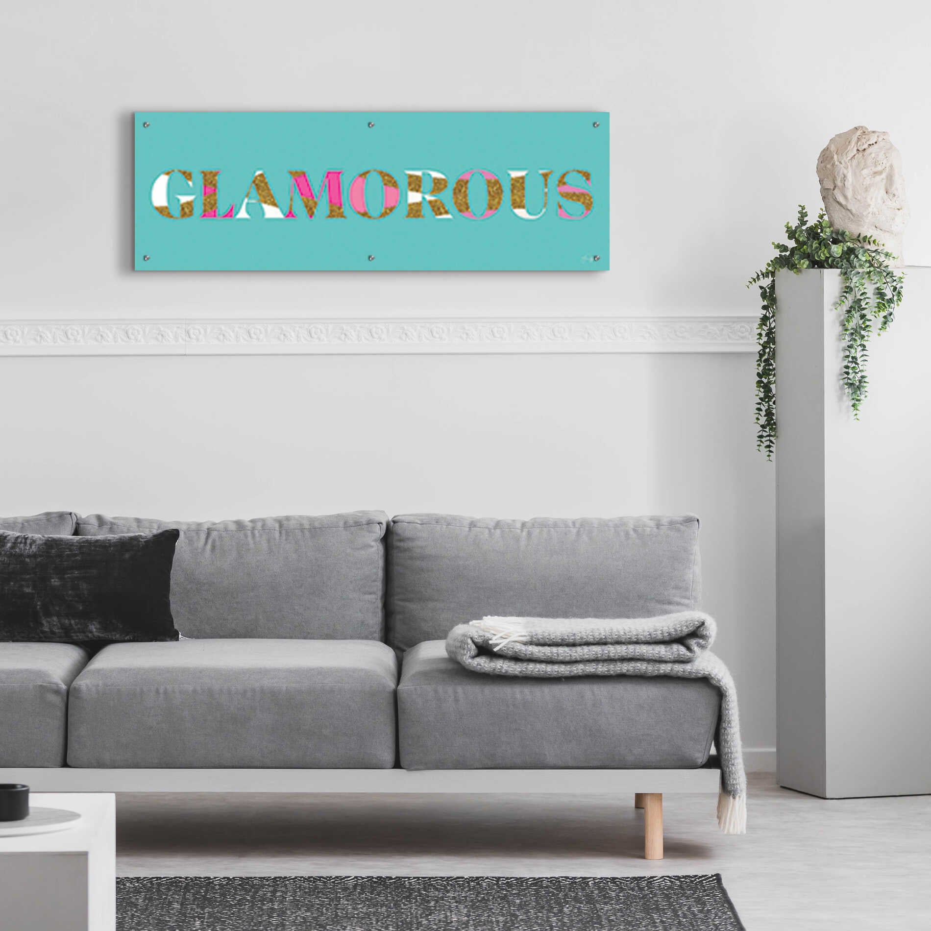 Epic Art 'Glamourous' by Yass Naffas Designs, Acrylic Glass Wall Art,48x16