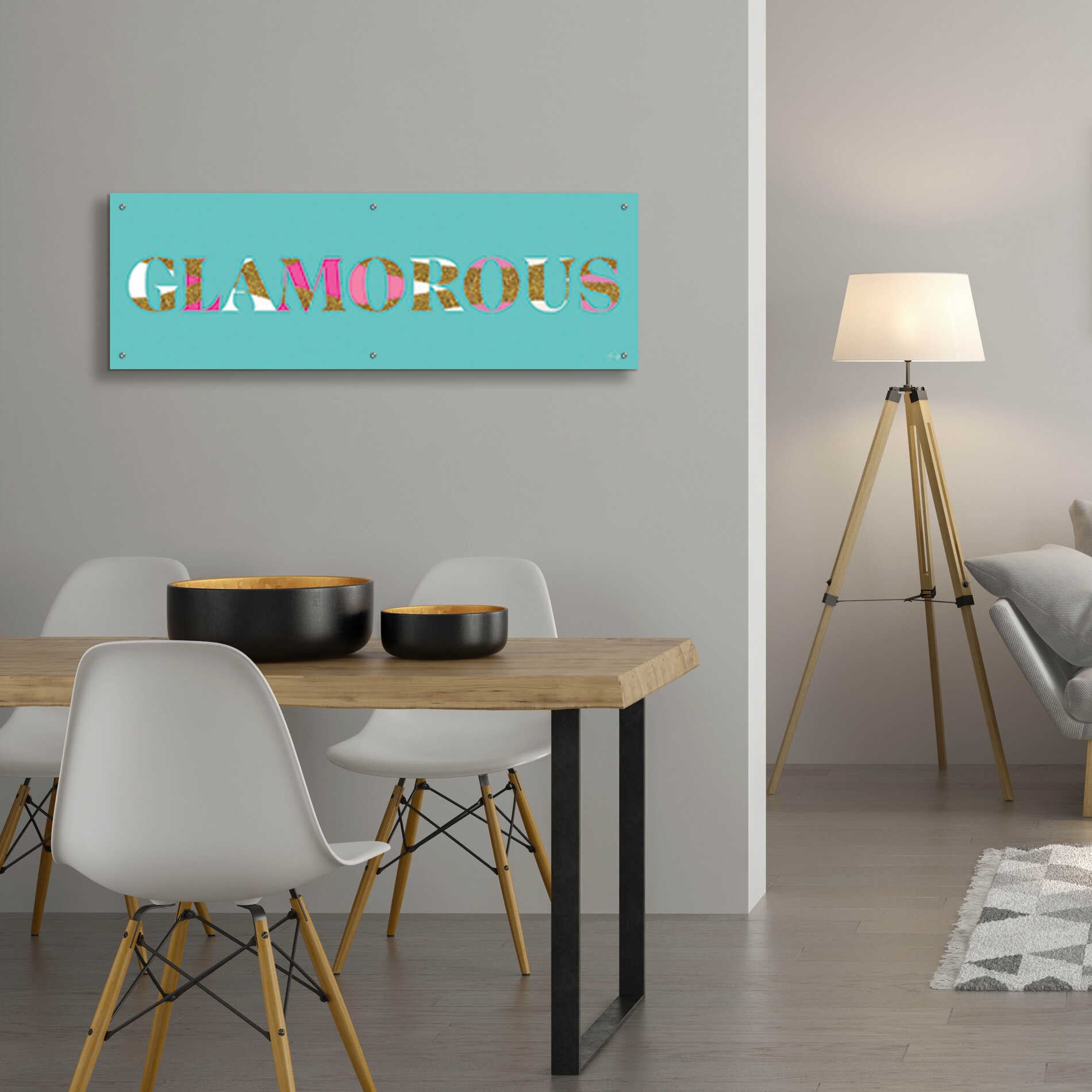 Epic Art 'Glamourous' by Yass Naffas Designs, Acrylic Glass Wall Art,48x16