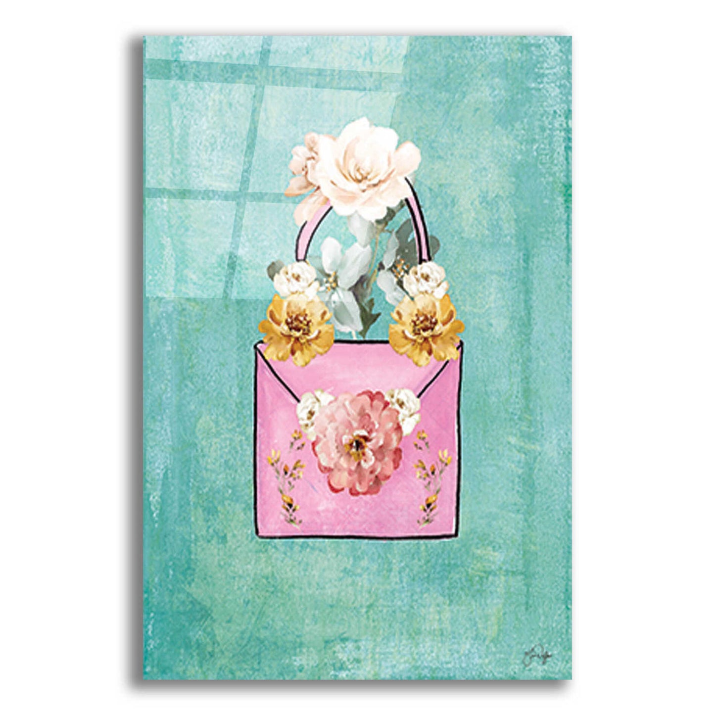 Epic Art 'Flower Power Purse' by Yass Naffas Designs, Acrylic Glass Wall Art,12x16