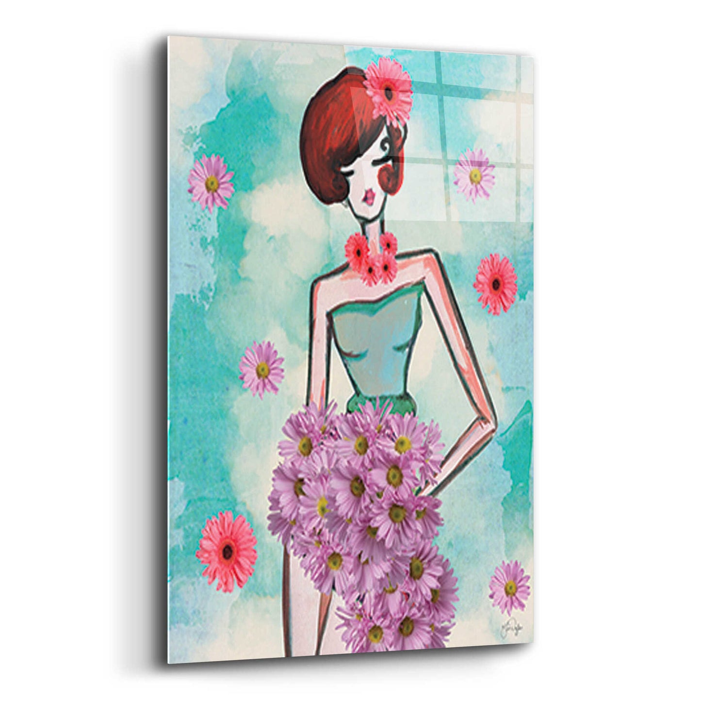 Epic Art 'Donna Fleur' by Yass Naffas Designs, Acrylic Glass Wall Art,12x16