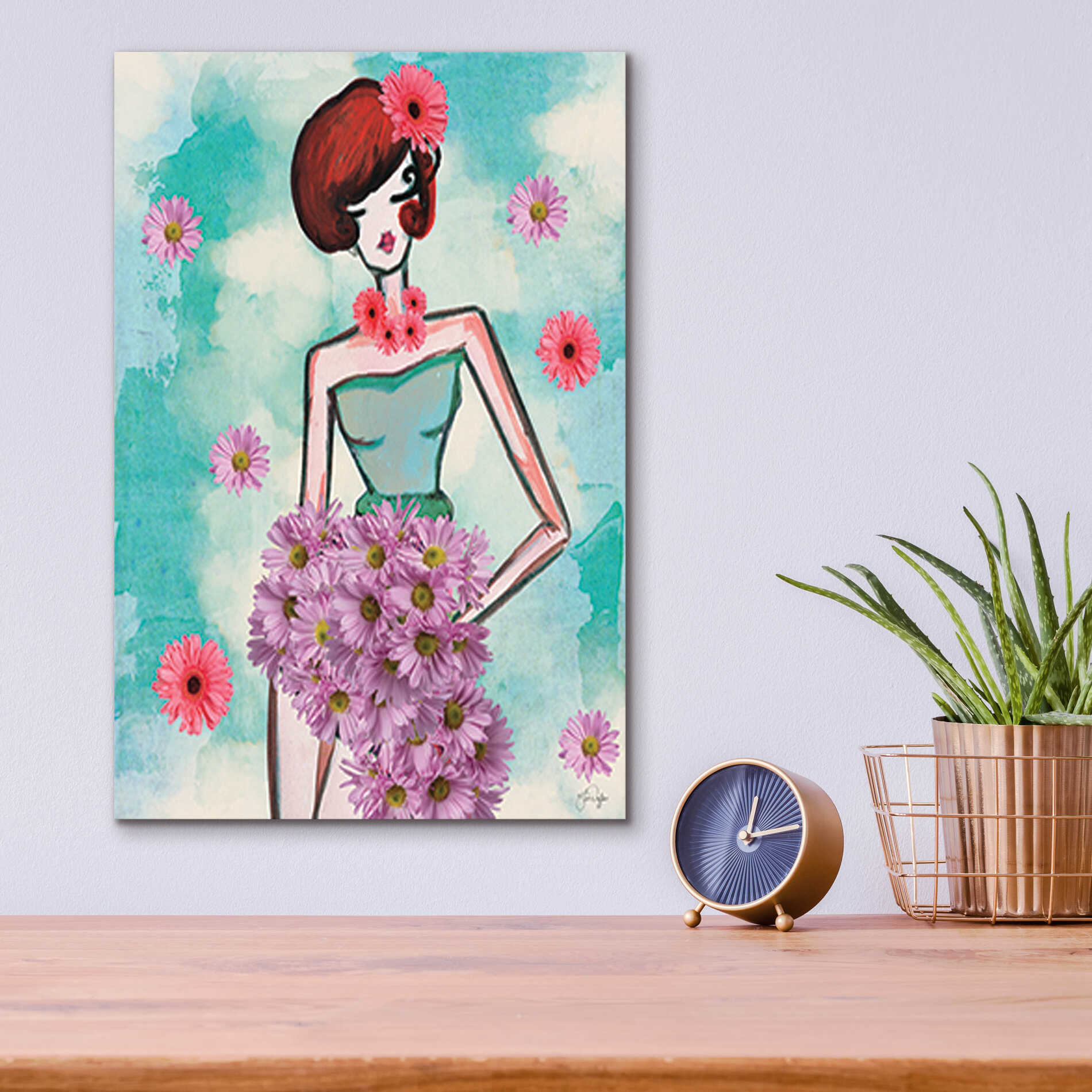 Epic Art 'Donna Fleur' by Yass Naffas Designs, Acrylic Glass Wall Art,12x16