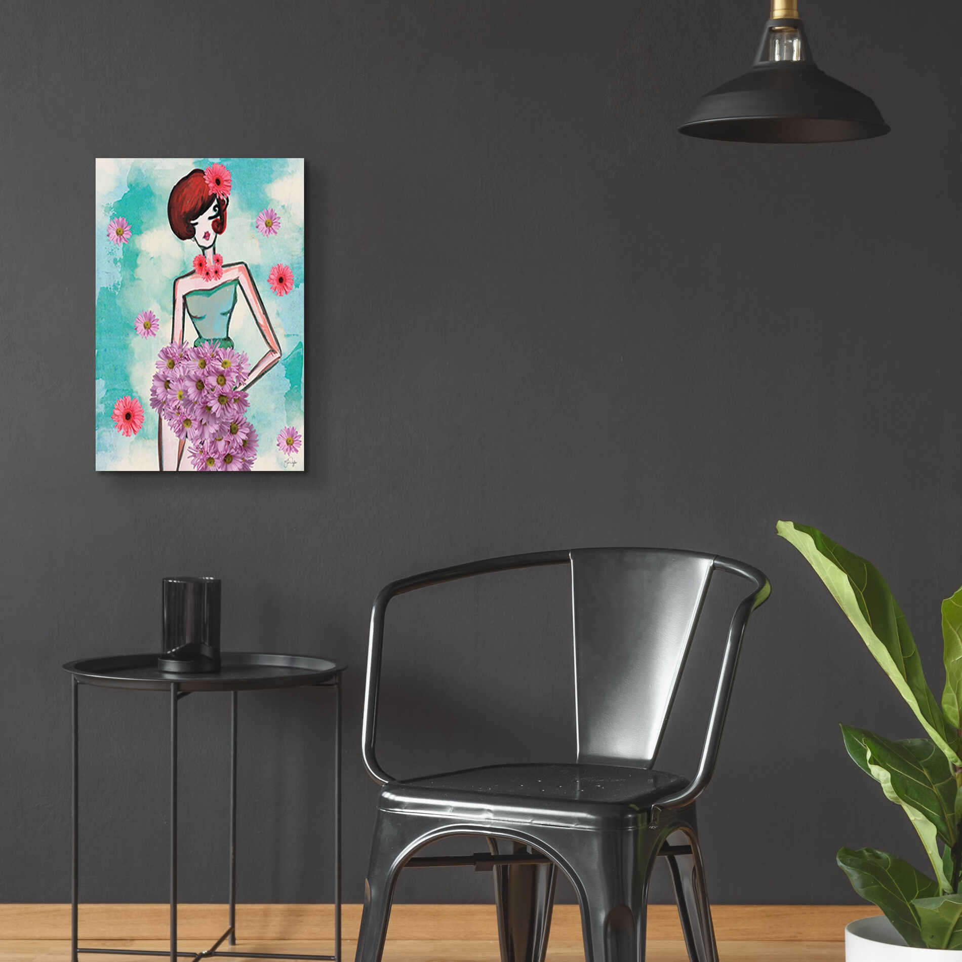 Epic Art 'Donna Fleur' by Yass Naffas Designs, Acrylic Glass Wall Art,16x24