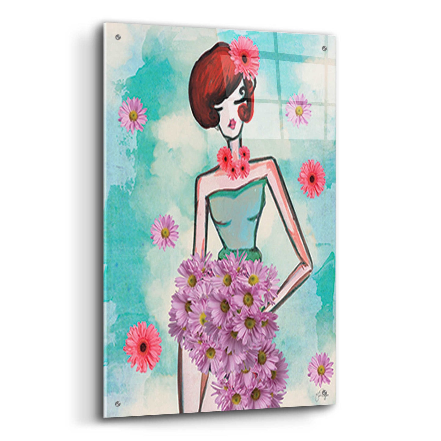 Epic Art 'Donna Fleur' by Yass Naffas Designs, Acrylic Glass Wall Art,24x36