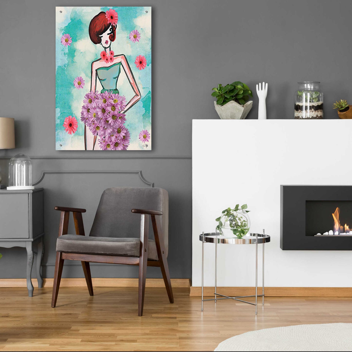 Epic Art 'Donna Fleur' by Yass Naffas Designs, Acrylic Glass Wall Art,24x36