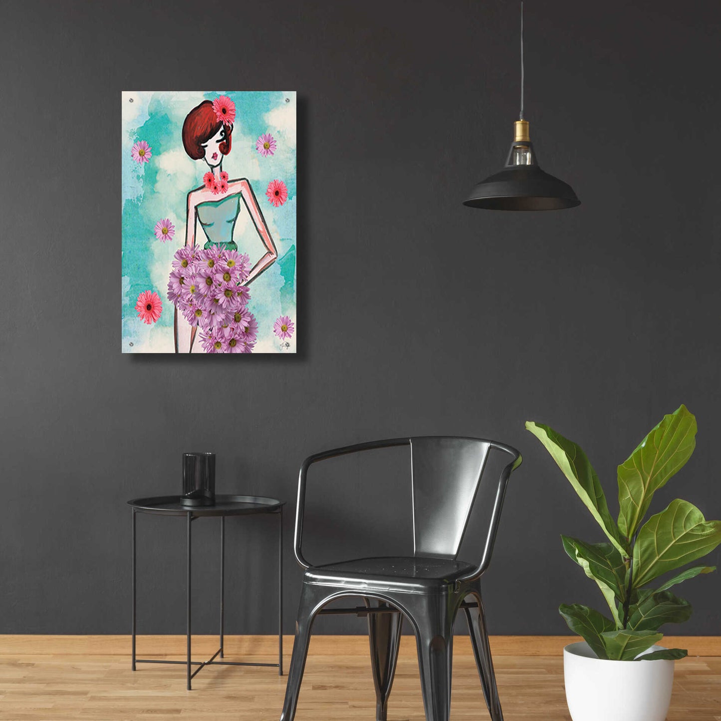 Epic Art 'Donna Fleur' by Yass Naffas Designs, Acrylic Glass Wall Art,24x36