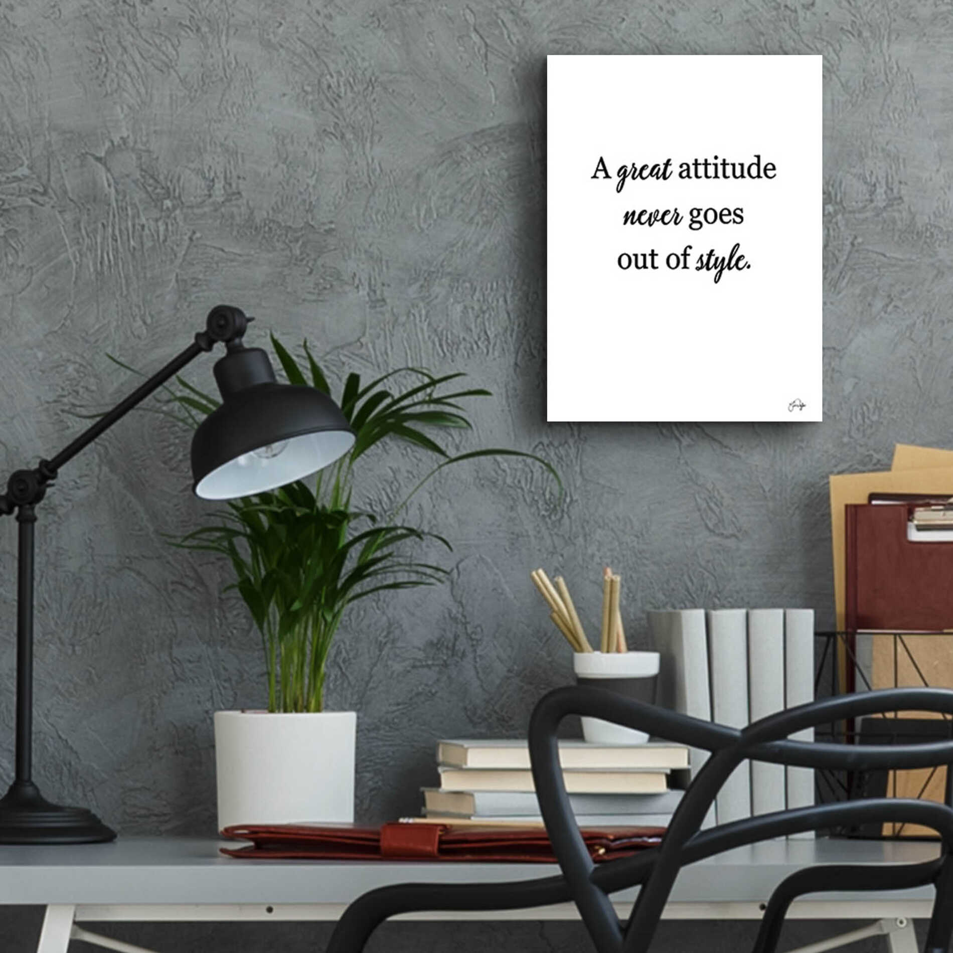 Epic Art 'A Great Attitude' by Yass Naffas Designs, Acrylic Glass Wall Art,12x16