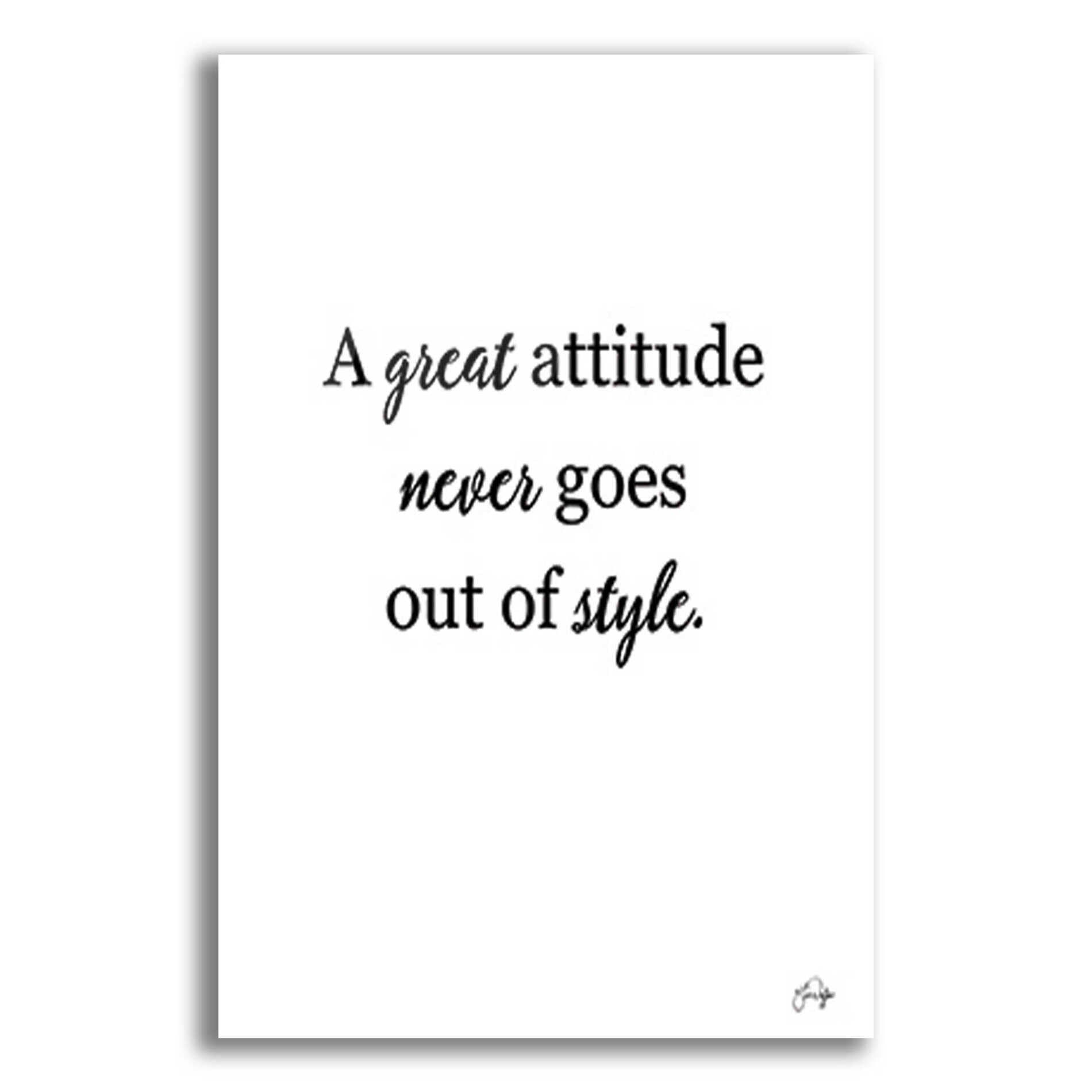 Epic Art 'A Great Attitude' by Yass Naffas Designs, Acrylic Glass Wall Art,12x16