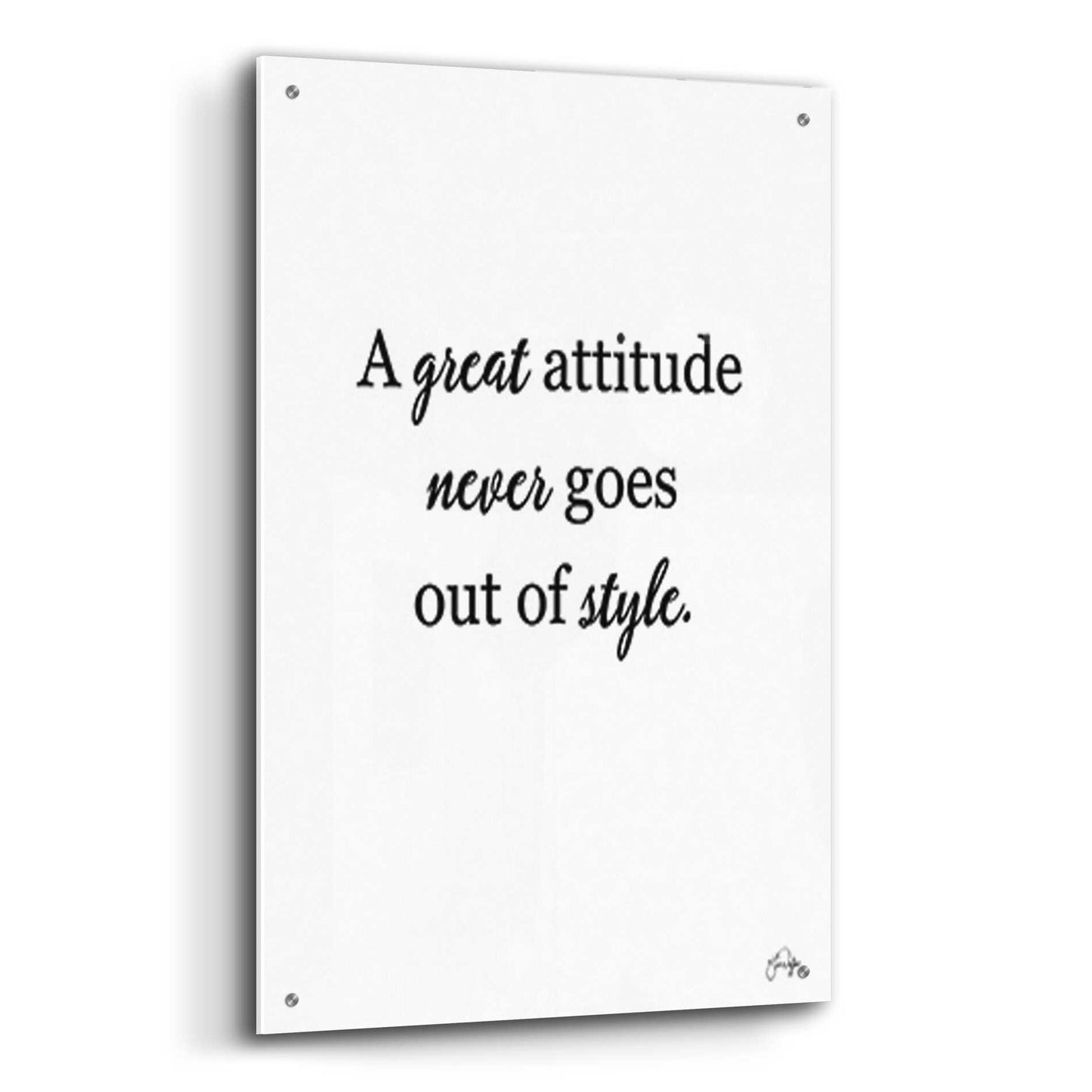 Epic Art 'A Great Attitude' by Yass Naffas Designs, Acrylic Glass Wall Art,24x36