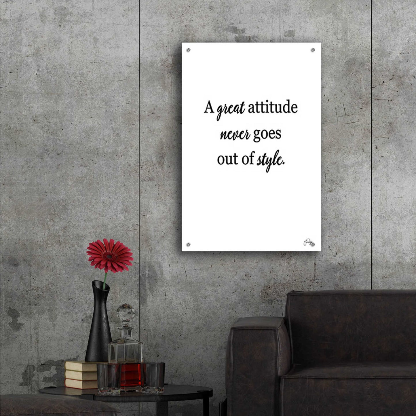 Epic Art 'A Great Attitude' by Yass Naffas Designs, Acrylic Glass Wall Art,24x36