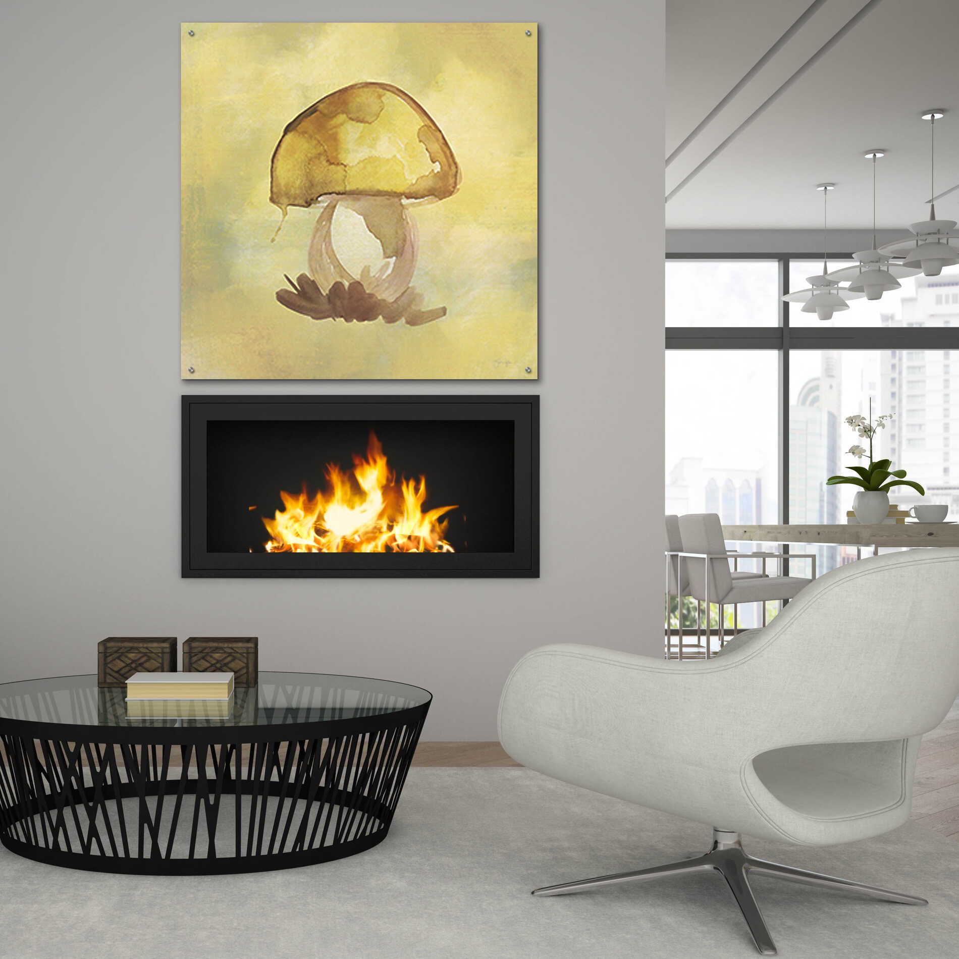 Epic Art 'Treasured Mushroom' by Yass Naffas Designs, Acrylic Glass Wall Art,36x36