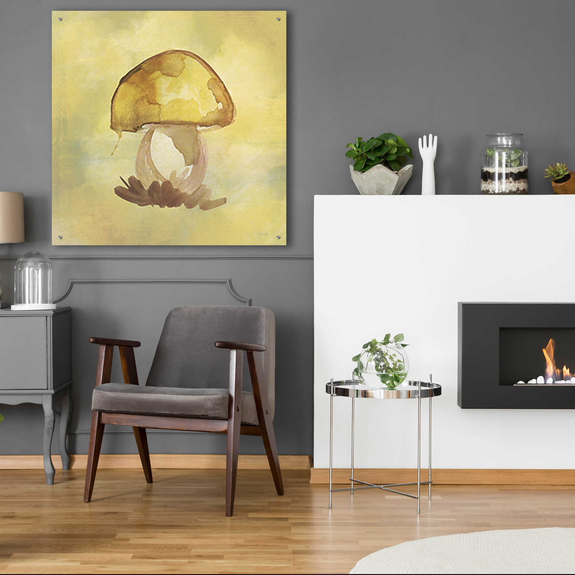 Epic Art 'Treasured Mushroom' by Yass Naffas Designs, Acrylic Glass Wall Art,36x36