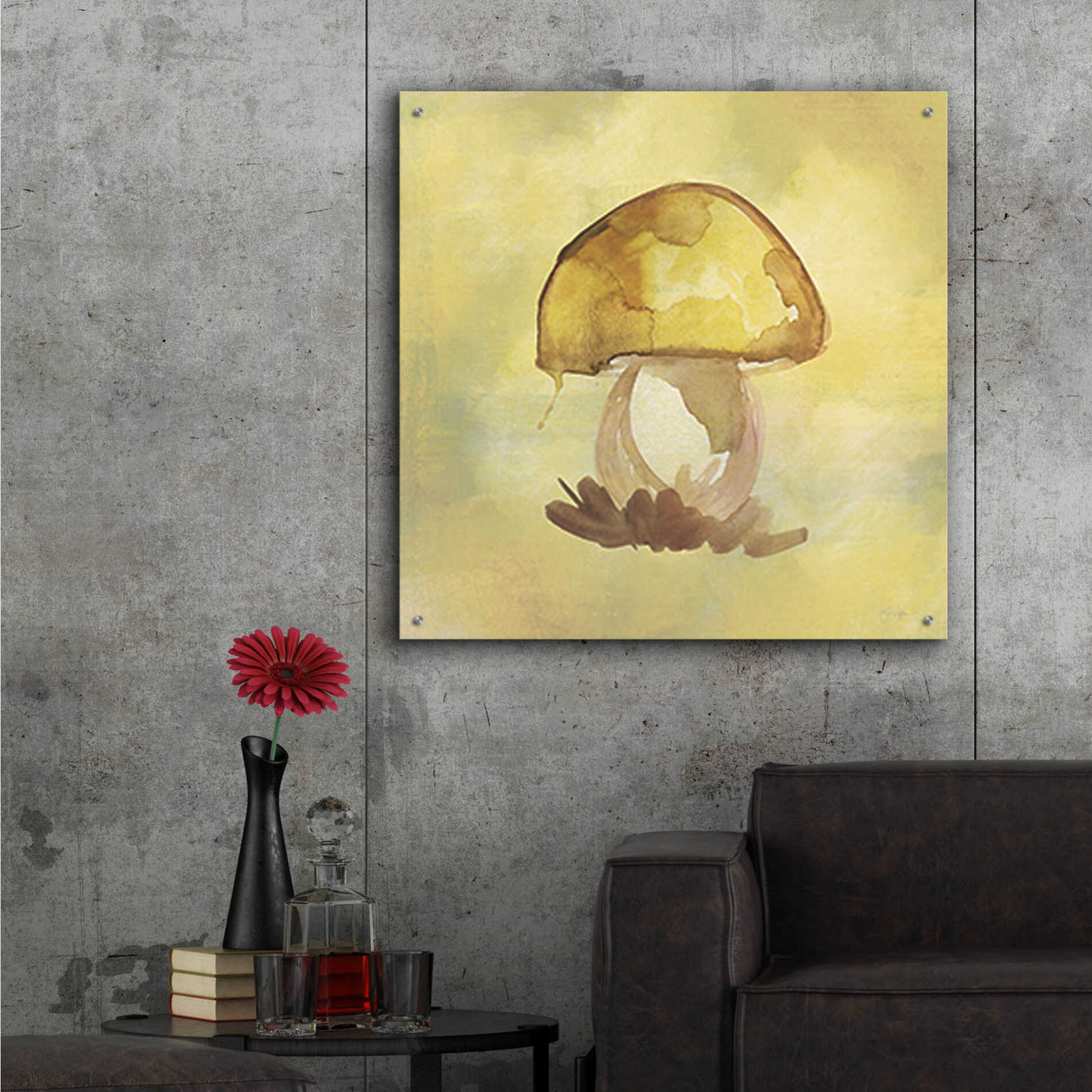 Epic Art 'Treasured Mushroom' by Yass Naffas Designs, Acrylic Glass Wall Art,36x36