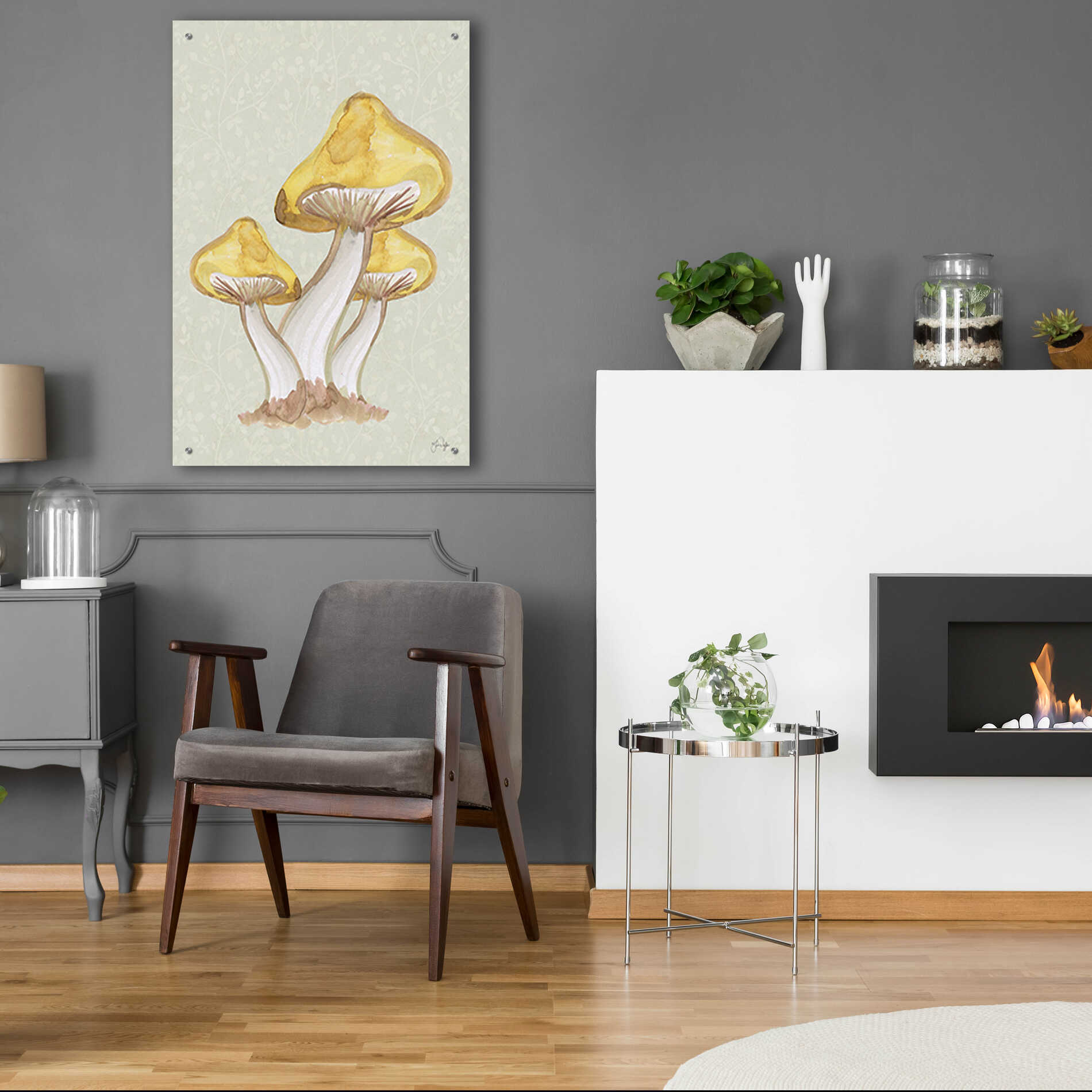 Epic Art 'Calming Mushrooms' by Yass Naffas Designs, Acrylic Glass Wall Art,24x36