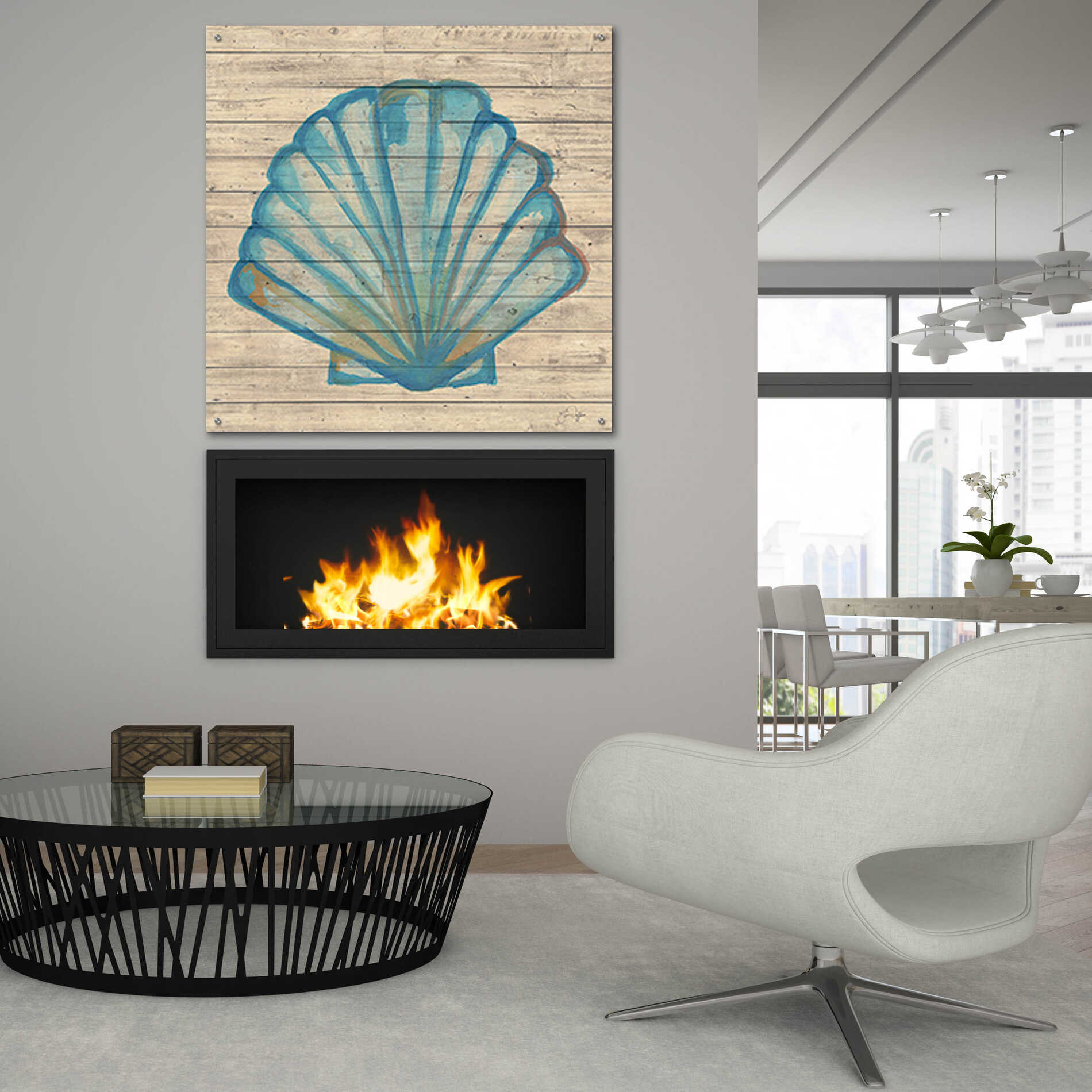 Epic Art 'A Seashell Wish' by Yass Naffas Designs, Acrylic Glass Wall Art,36x36