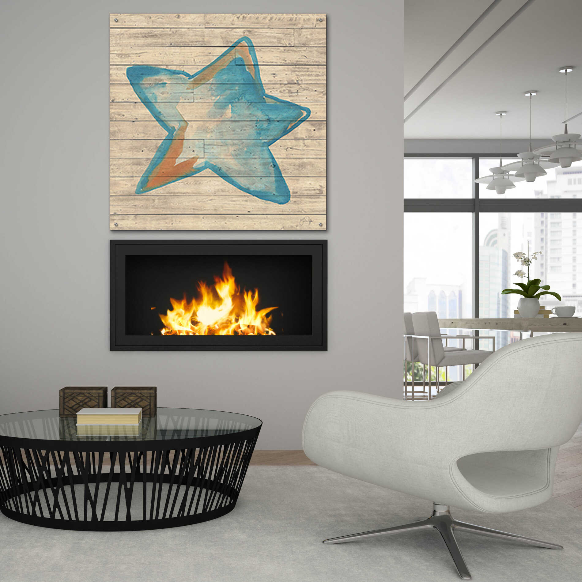 Epic Art 'A Starfish Wish' by Yass Naffas Designs, Acrylic Glass Wall Art,36x36