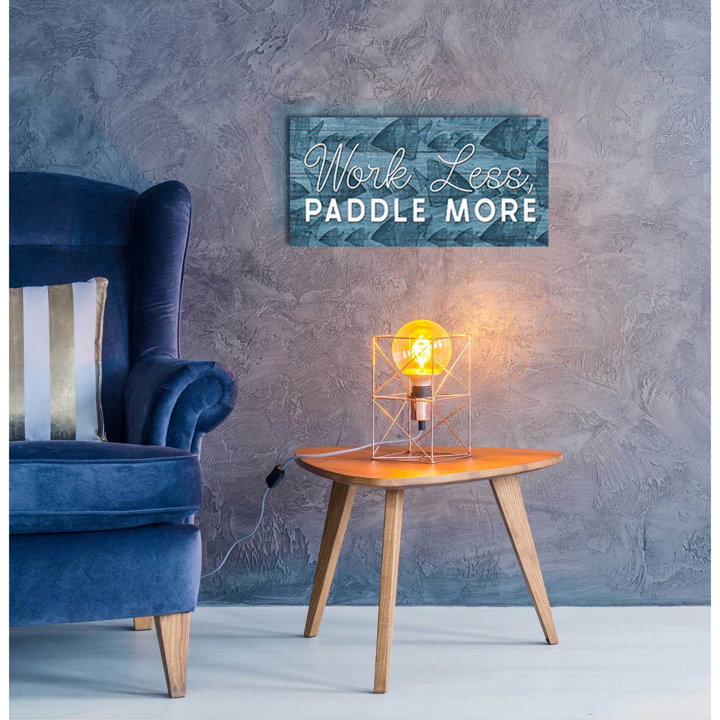 Epic Art 'Work Less, Paddle More' by Yass Naffas Designs, Acrylic Glass Wall Art,24x12