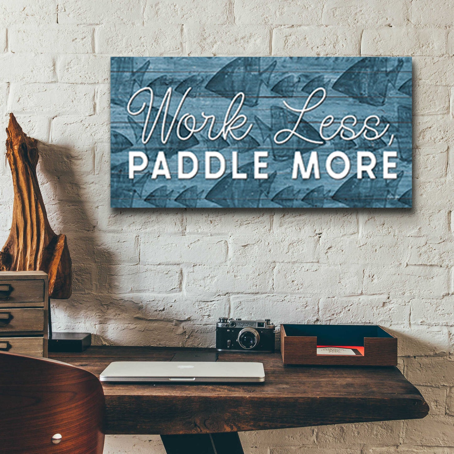 Epic Art 'Work Less, Paddle More' by Yass Naffas Designs, Acrylic Glass Wall Art,24x12