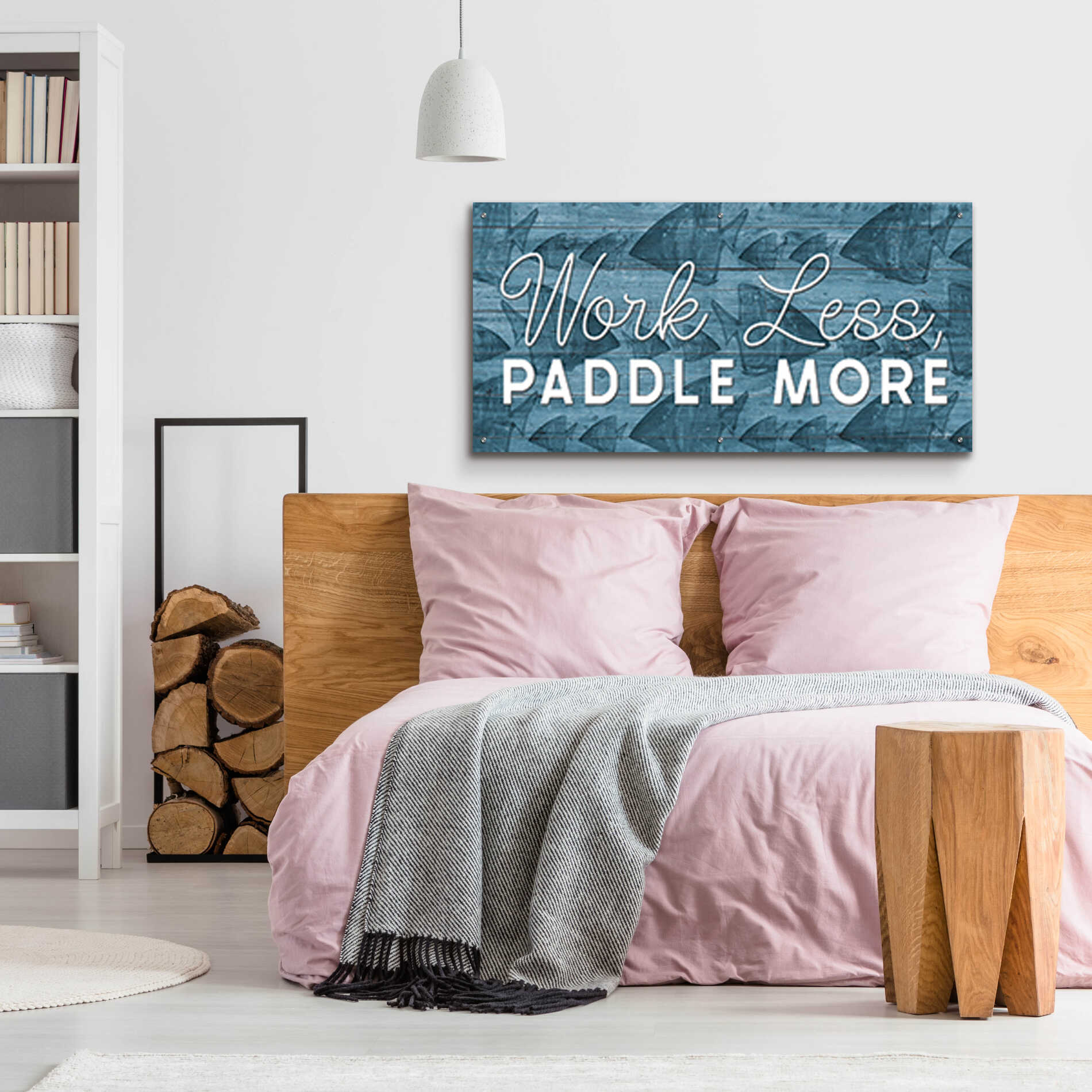 Epic Art 'Work Less, Paddle More' by Yass Naffas Designs, Acrylic Glass Wall Art,48x24