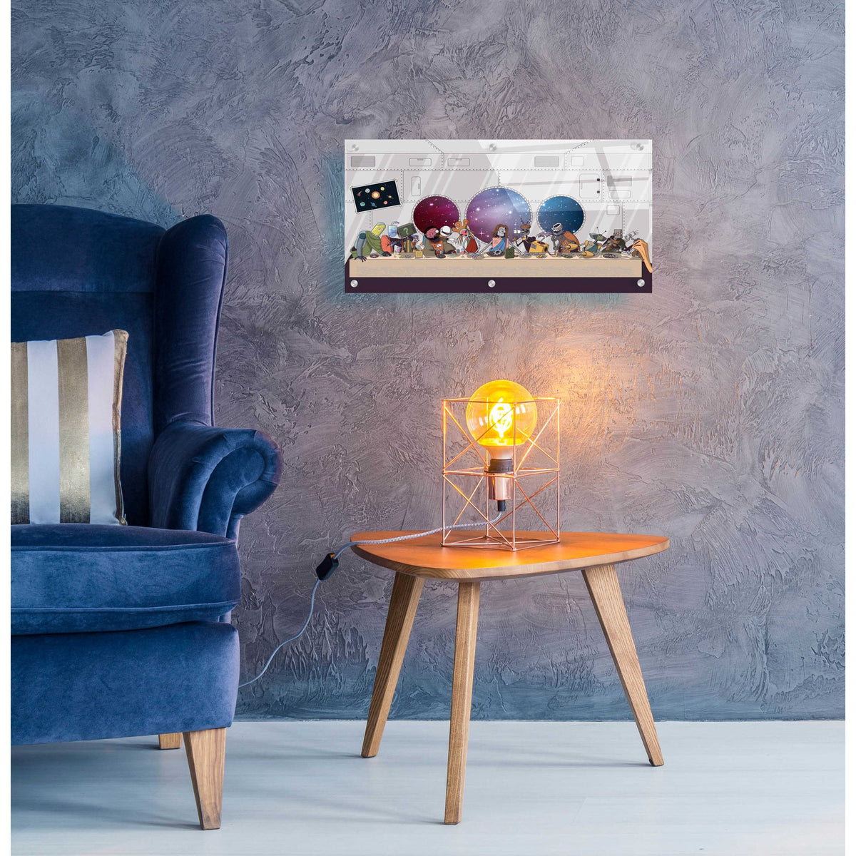 Epic Art 'The Robot's Last Supper' Acrylic Glass Wall Art,24x12