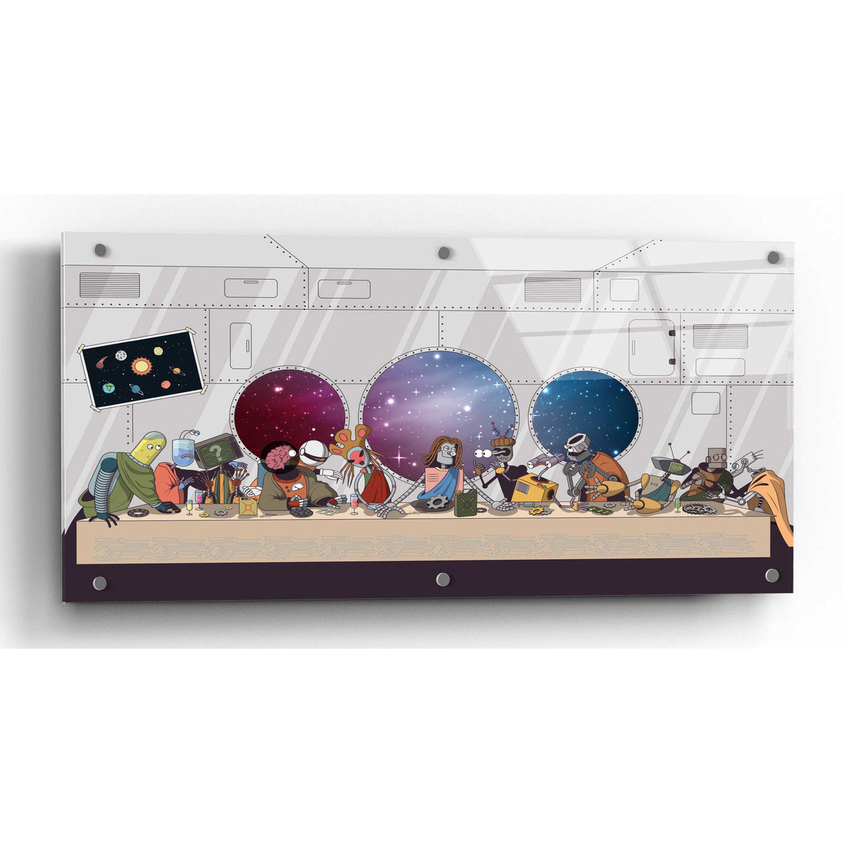 Epic Art 'The Robot's Last Supper' Acrylic Glass Wall Art,2:1