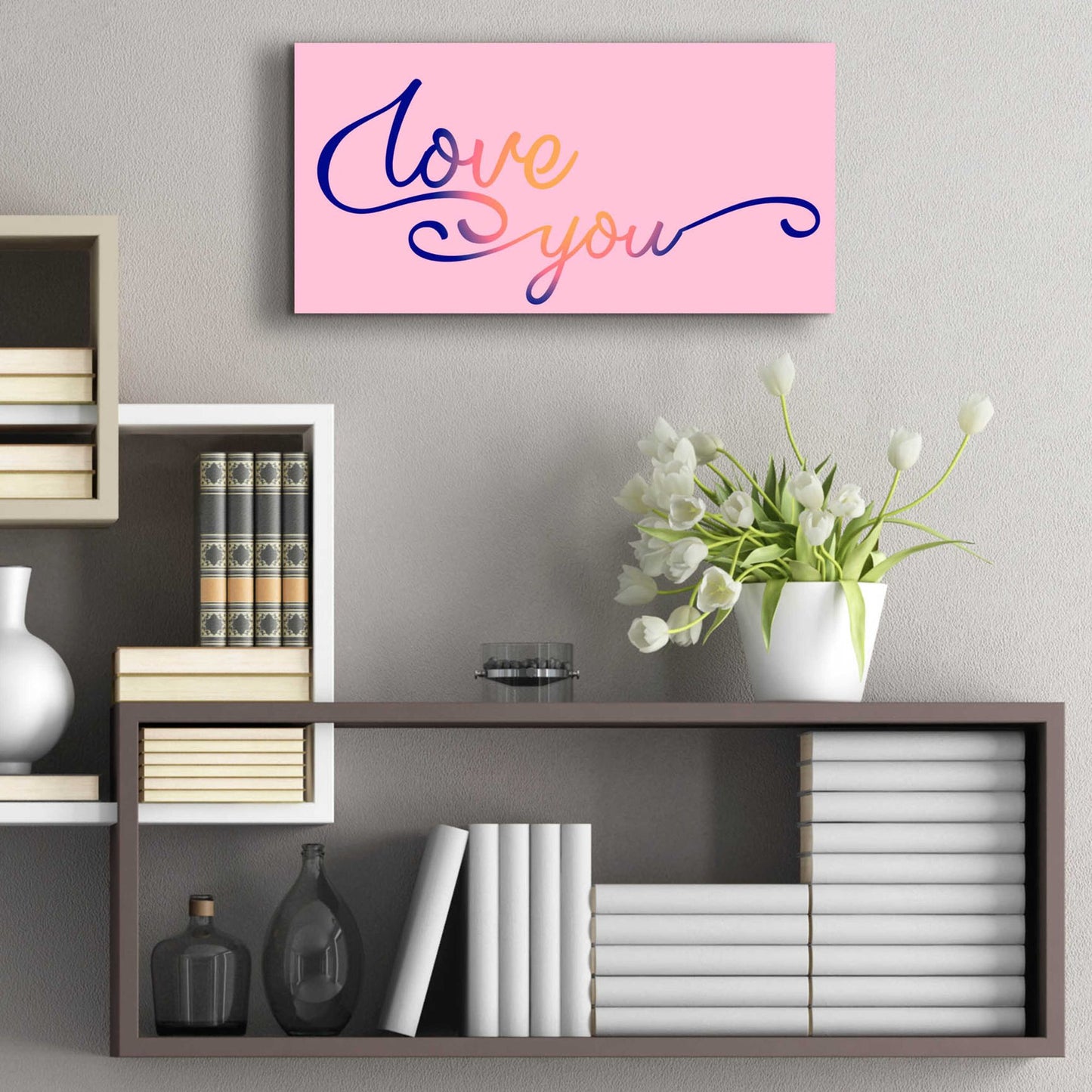 Epic Art 'Love You Sunrise' by Epic Portfolio, Acrylic Glass Wall Art,24x12