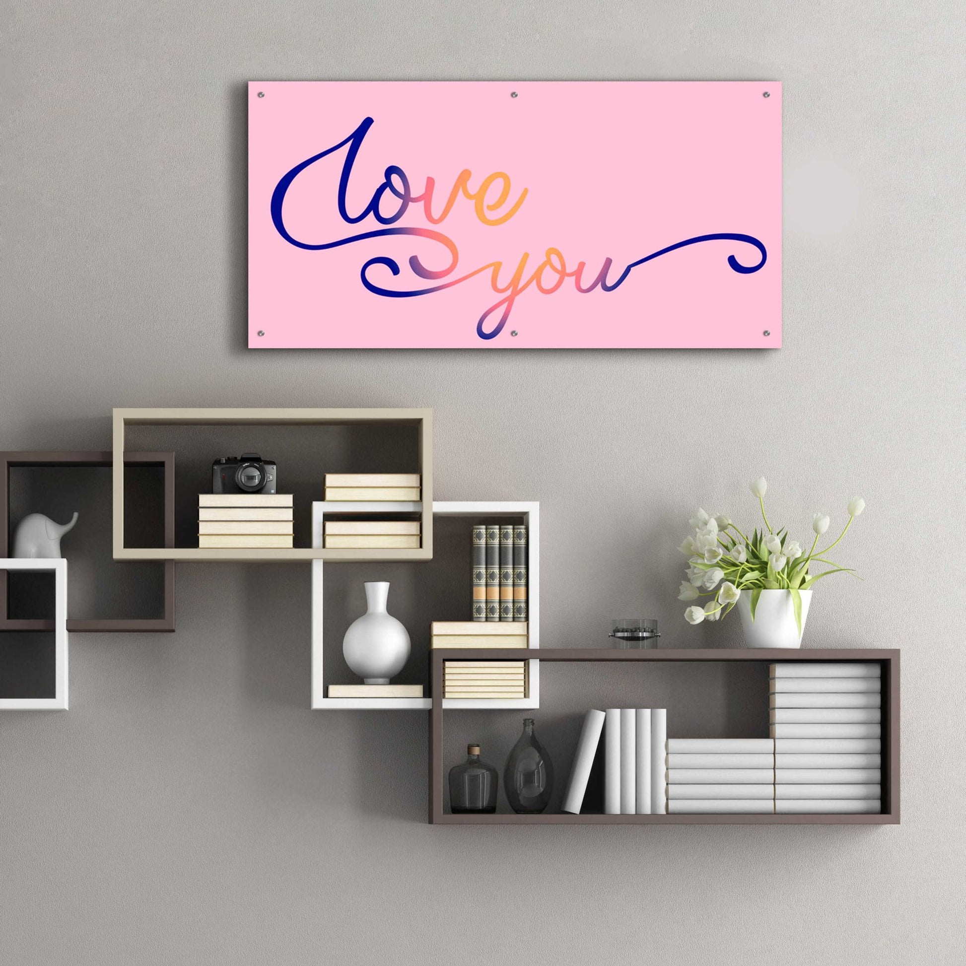 Epic Art 'Love You Sunrise' by Epic Portfolio, Acrylic Glass Wall Art,48x24