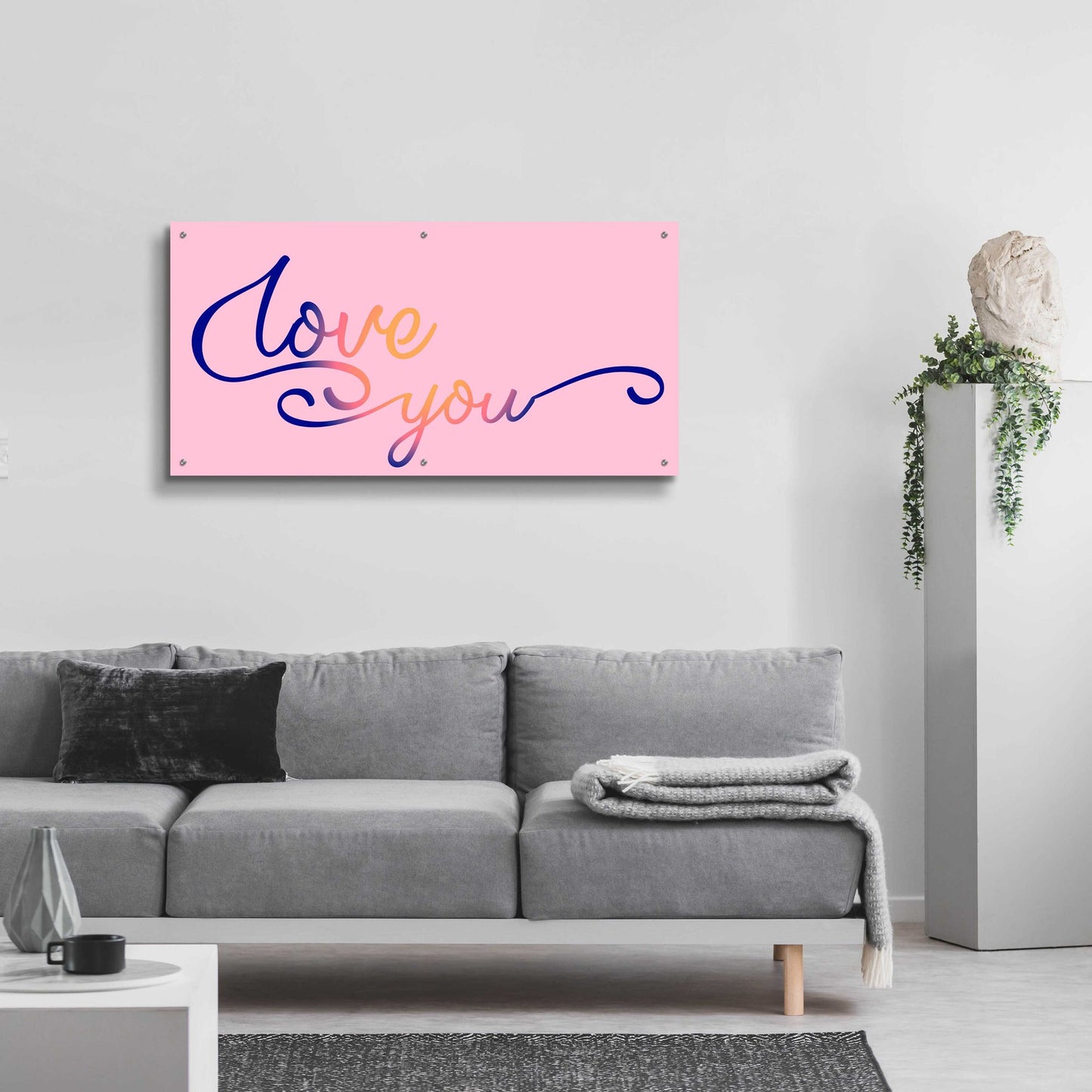 Epic Art 'Love You Sunrise' by Epic Portfolio, Acrylic Glass Wall Art,48x24