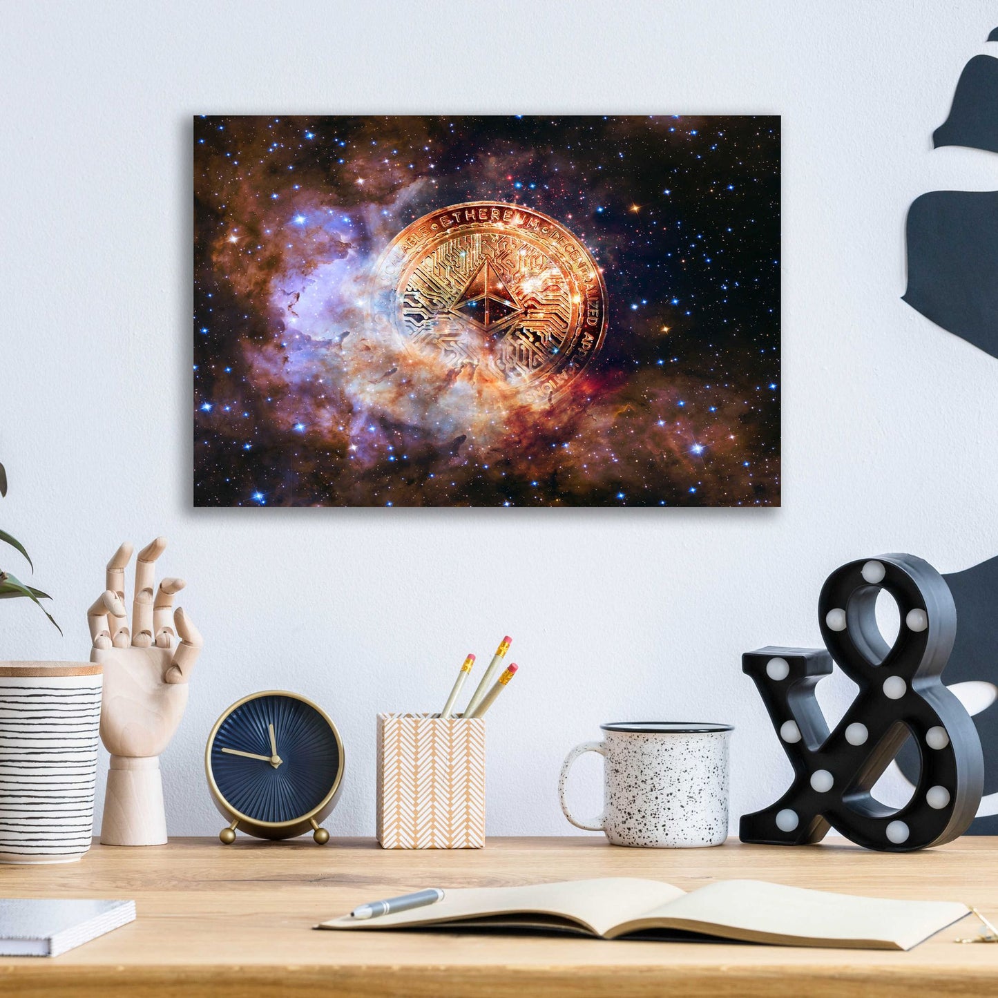 Epic Art 'Ethereum Nebula' by Epic Portfolio, Acrylic Glass Wall Art,16x12