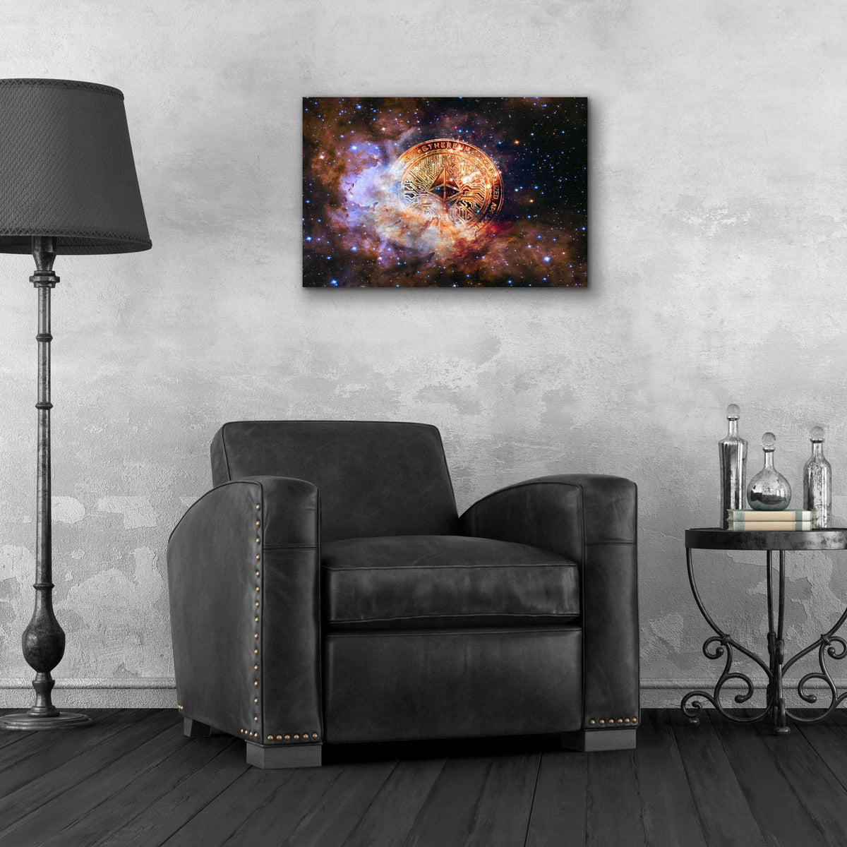 Epic Art 'Ethereum Nebula' by Epic Portfolio, Acrylic Glass Wall Art,24x16
