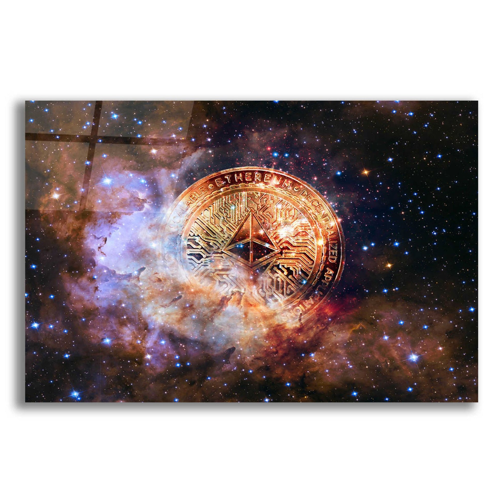 Epic Art 'Ethereum Nebula' by Epic Portfolio, Acrylic Glass Wall Art,24x16