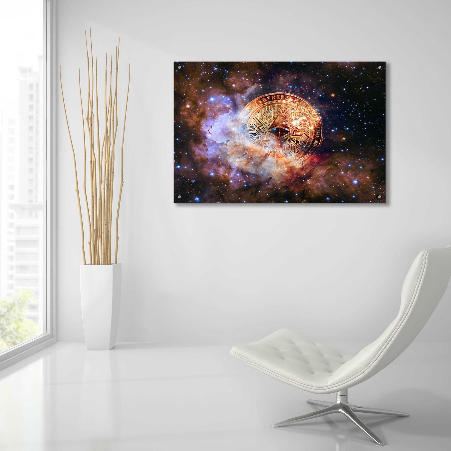 Epic Art 'Ethereum Nebula' by Epic Portfolio, Acrylic Glass Wall Art,36x24