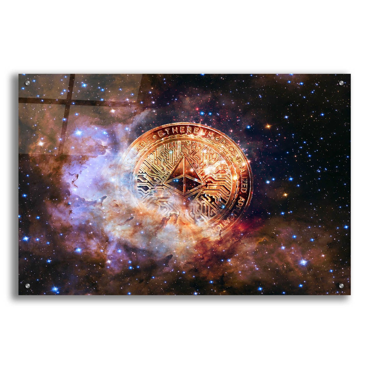 Epic Art 'Ethereum Nebula' by Epic Portfolio, Acrylic Glass Wall Art,36x24