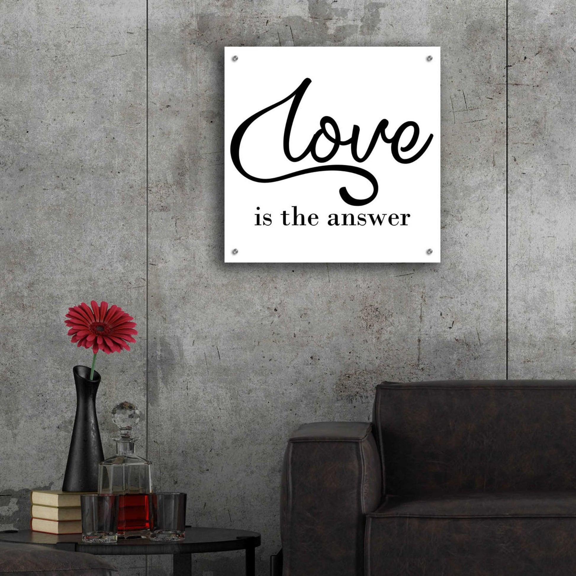 Epic Art 'Love Is The Answer' by Epic Portfolio, Acrylic Glass Wall Art,24x24