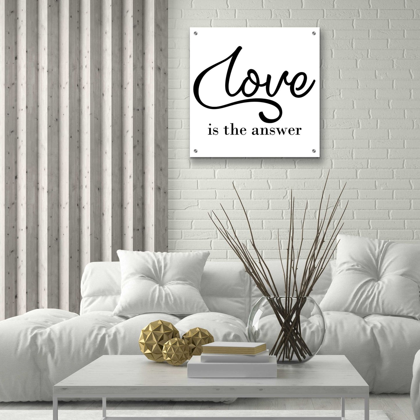 Epic Art 'Love Is The Answer' by Epic Portfolio, Acrylic Glass Wall Art,24x24